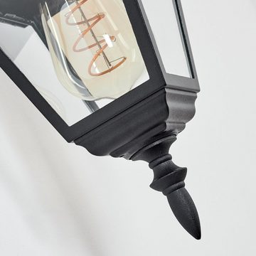 hofstein Außen-Wandleuchte Wandlampe abwärts in antikem Look aus Metall/Glas in Schwarz/Klar, ohne Leuchtmittel, im klassischen Landhaus-Stil, Außenleuchte für Terrasse, E27, IP44