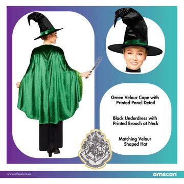 Amscan Hexen-Kostüm Professor McGonagall Kostüm für Damen - Grün, Magierin Zauberin aus Harry Potter