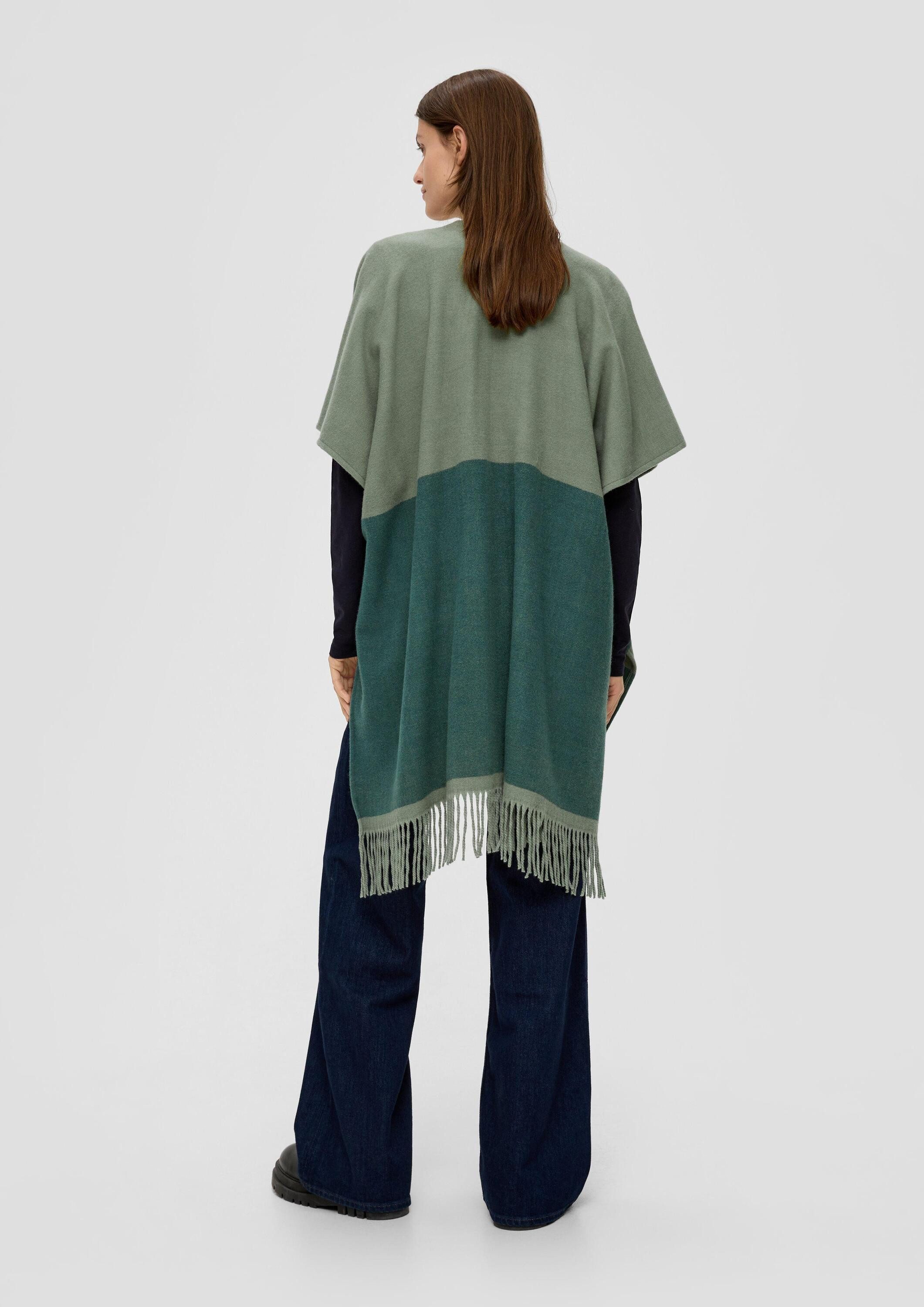 s.Oliver Poncho Indoor-Poncho Poncho mit Streifenmuster