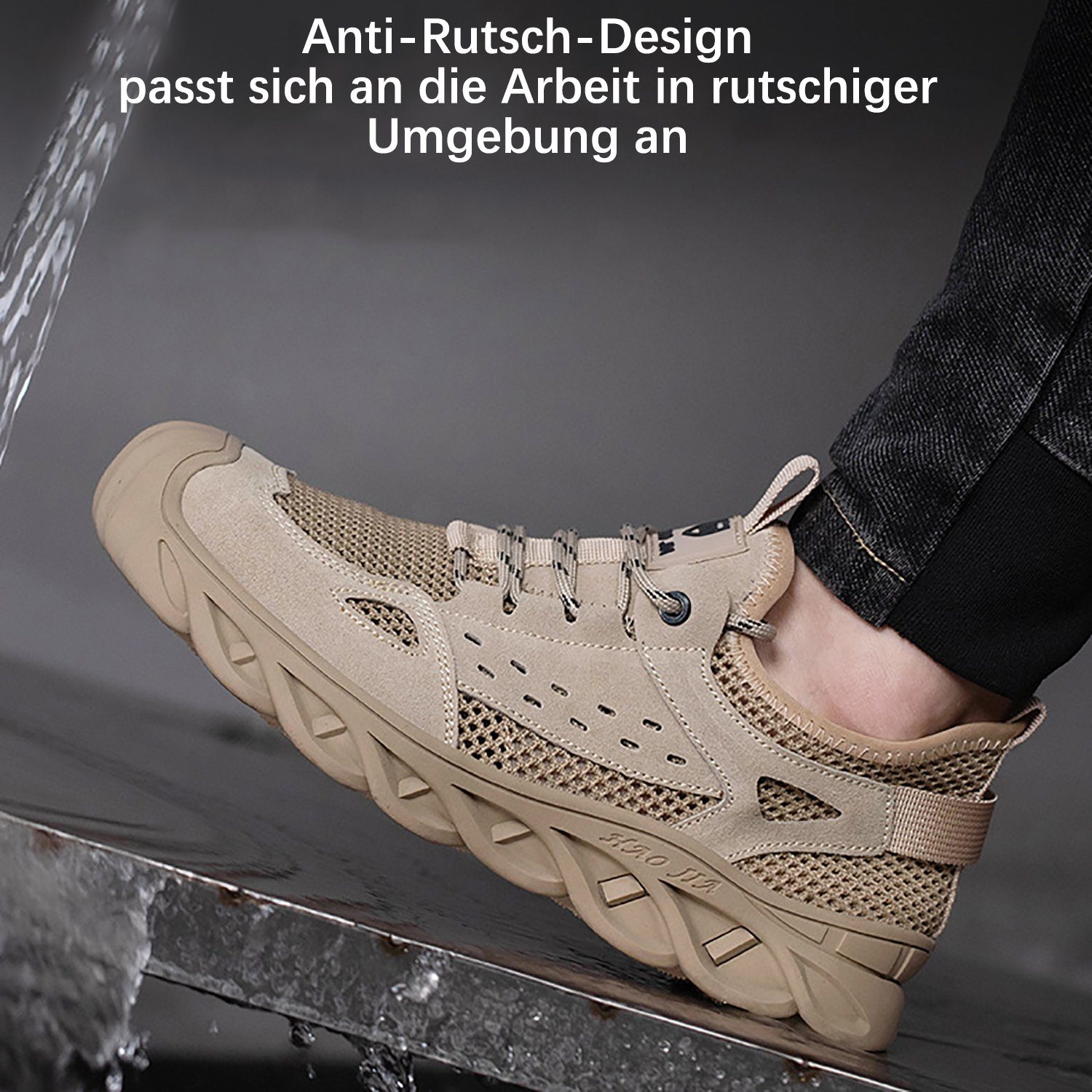 Daisred Arbeitsschuhe Sportlich Schutzschuhe leichte Grau Sicherheitsschuh Sneaker