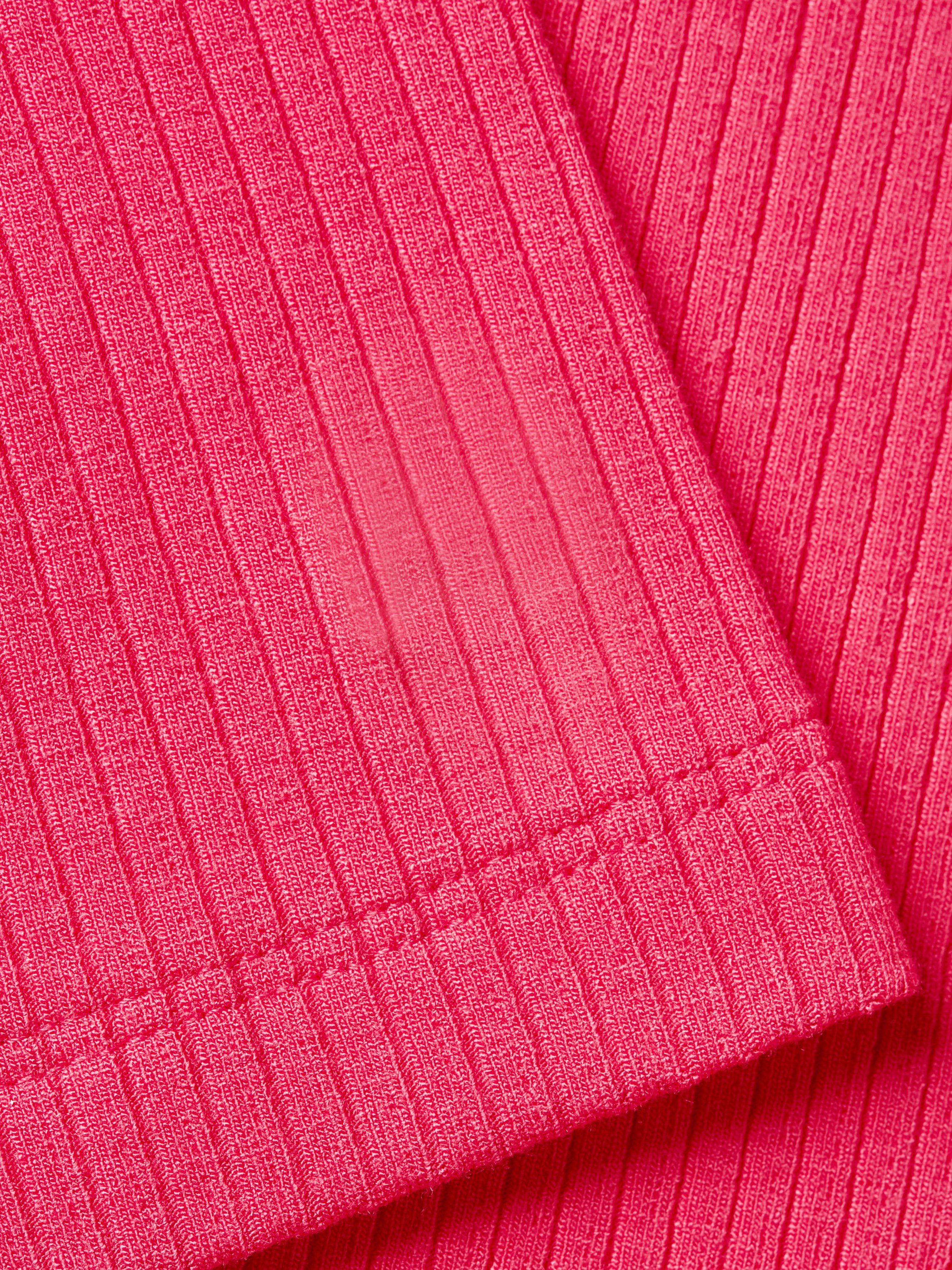 Bright_Cerise_Pink Langarmshirt Tommy modischer Hilfiger Rippware 5X2 in LS SLIM RIB O-NK