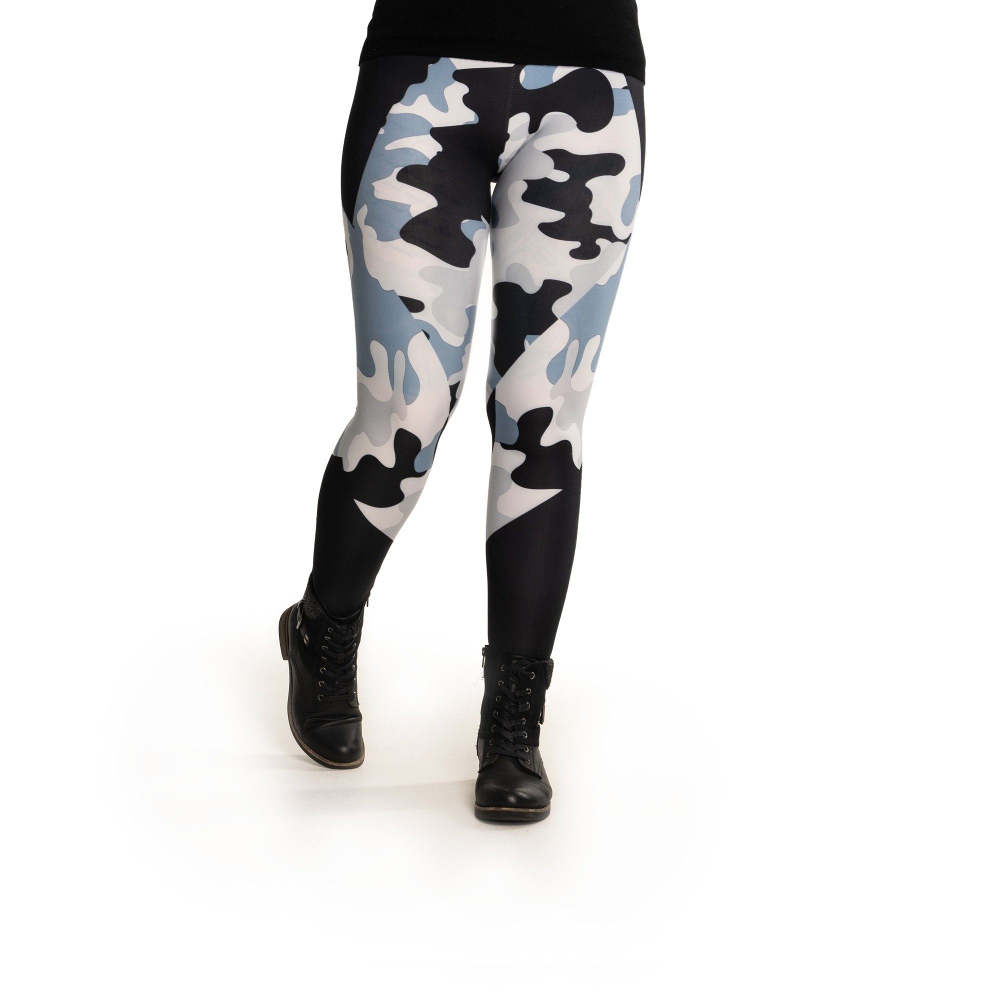 cosey Leggings Bunte Motiv Leggings (Einheitsgröße XS-L) Camo