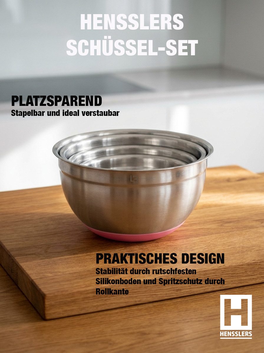 HENSSLERS Schüssel, Edelstahl, (Set), 5-teilig