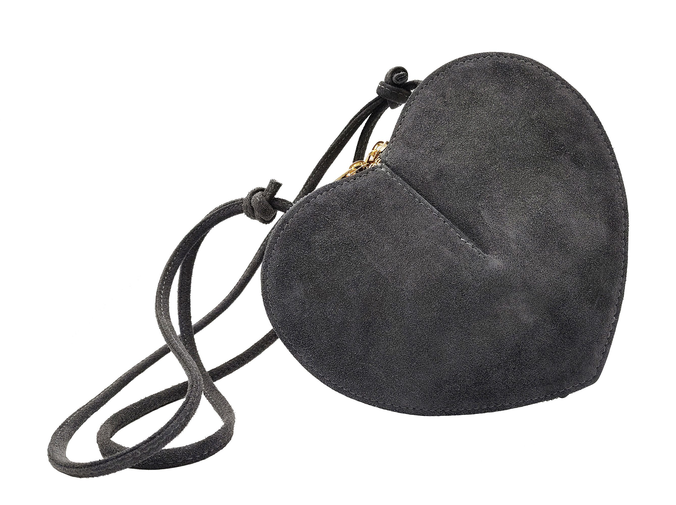 Der Trachtler Trachtentasche Handtasche Umhängetasche "Herzerl", weiches Veloursleder - Made in Italy