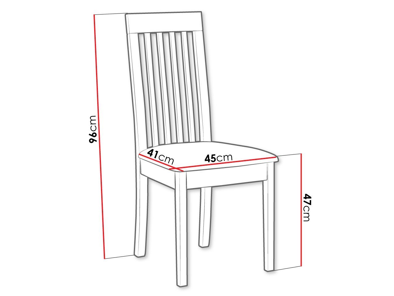 MIRJAN24 Stuhl Roma IX (1 Stück), 45x41x96 cm