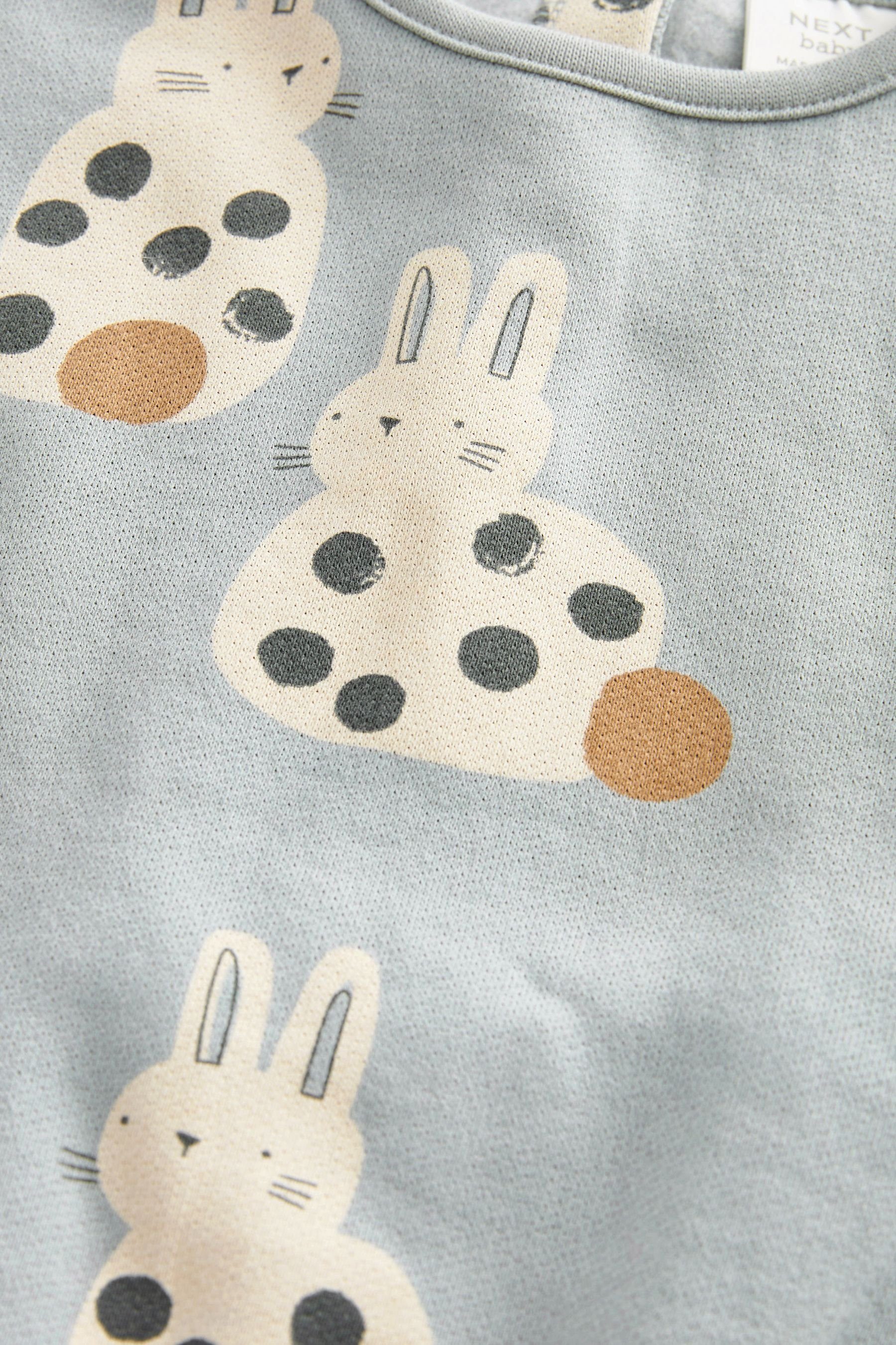 Next Leggings Babyset Leggings Blue/Black & Shirt Bunny mit Print 2-teiliges Sweatshirt (2-tlg) und