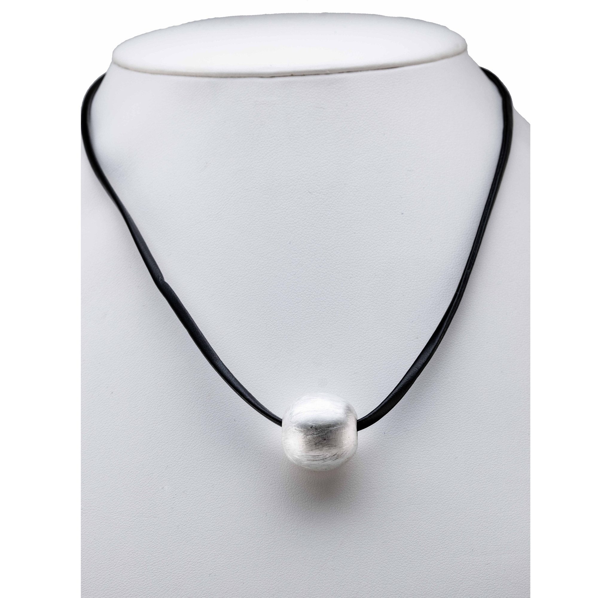 Steuer Kette mit Anhänger Metall Gebürstet Lederband schwarz günstig online kaufen