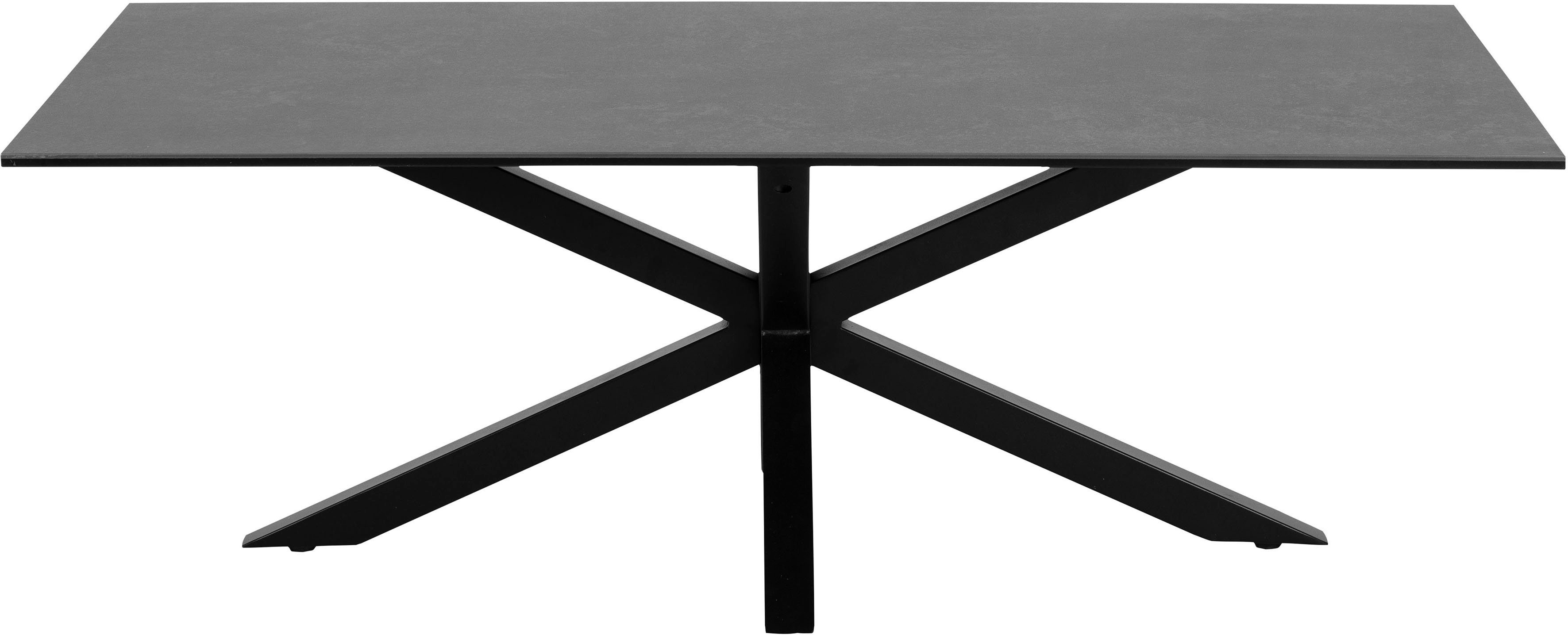 Couchtisch Breite schwarzen einer Tischplatte, ACTONA Keramik-Optik cm 130 mit GROUP Hanna,