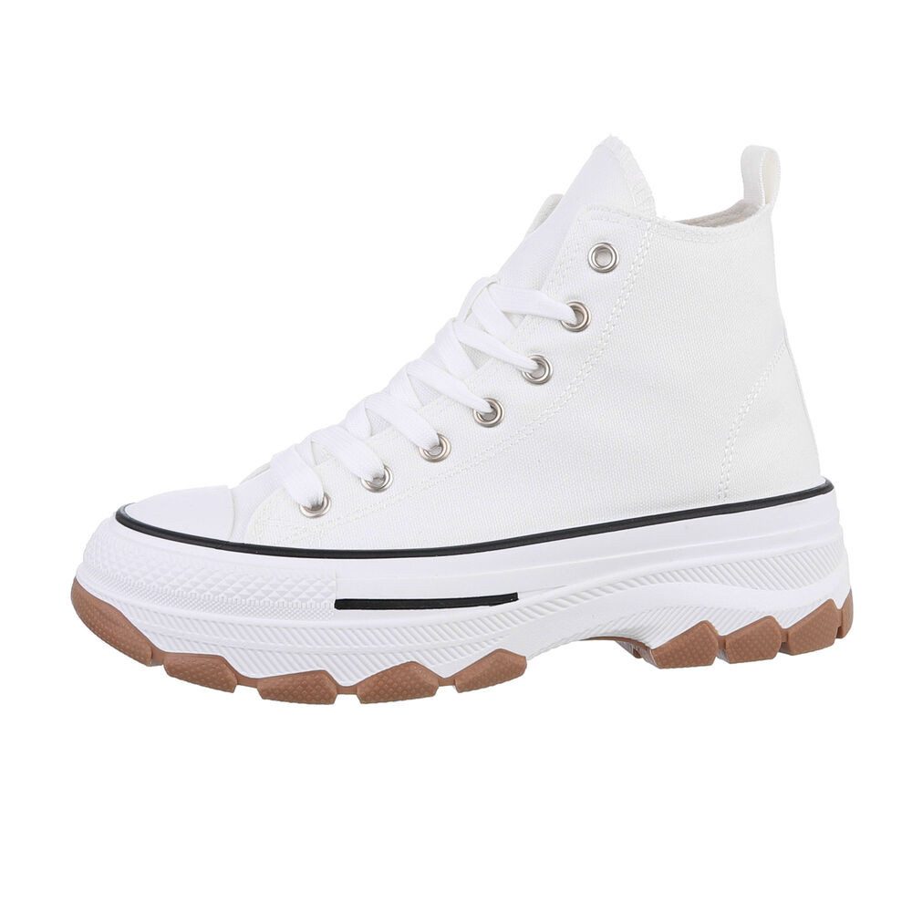 Ital-Design Damen High-Top Freizeit Sneakerboots (86016864) Flach Sneakers High in Weiß