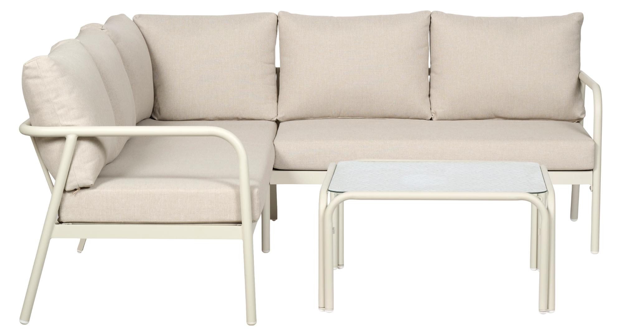 Schou Gartenlounge-Sessel Olga Sofa-Set mit Kissen beige.