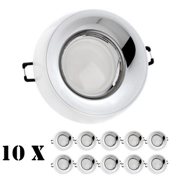 LEDANDO LED Einbaustrahler 10er LED Einbaustrahler Set Weiß mit 4000K LED GU10 Markenstrahler von