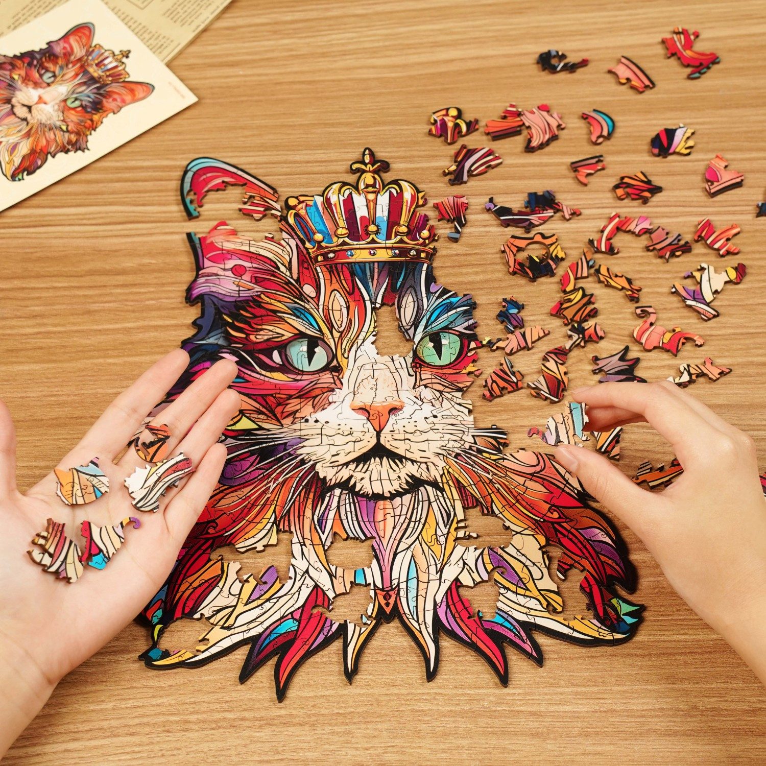 Rowood Puzzle Katze "Cat King", 200 Puzzleteile