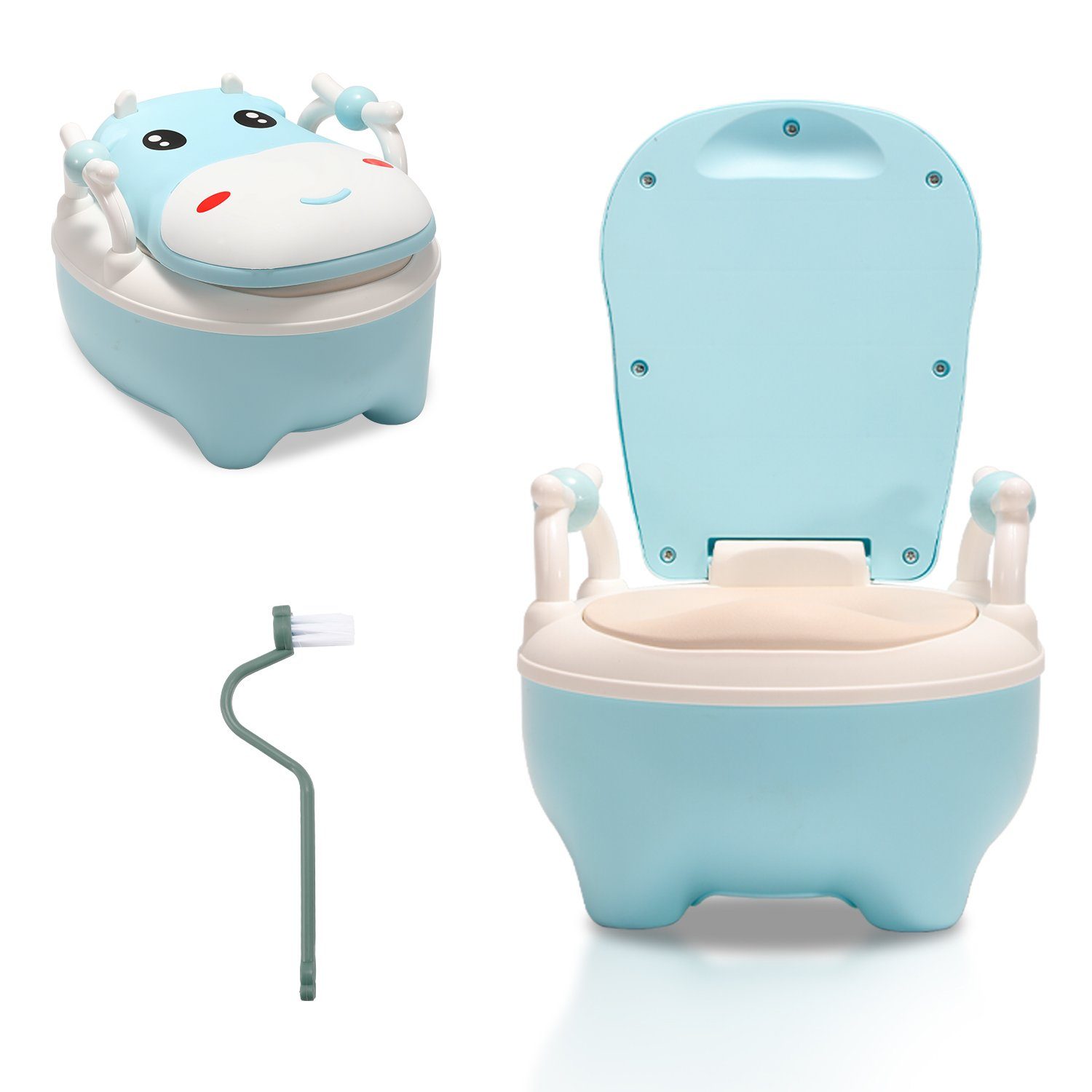 Clanmacy Toilettentrainer Kindertoilette Kinder Töpfchen Kindertöpfchen Baby Toilettensitz Blau, Kindertoilette