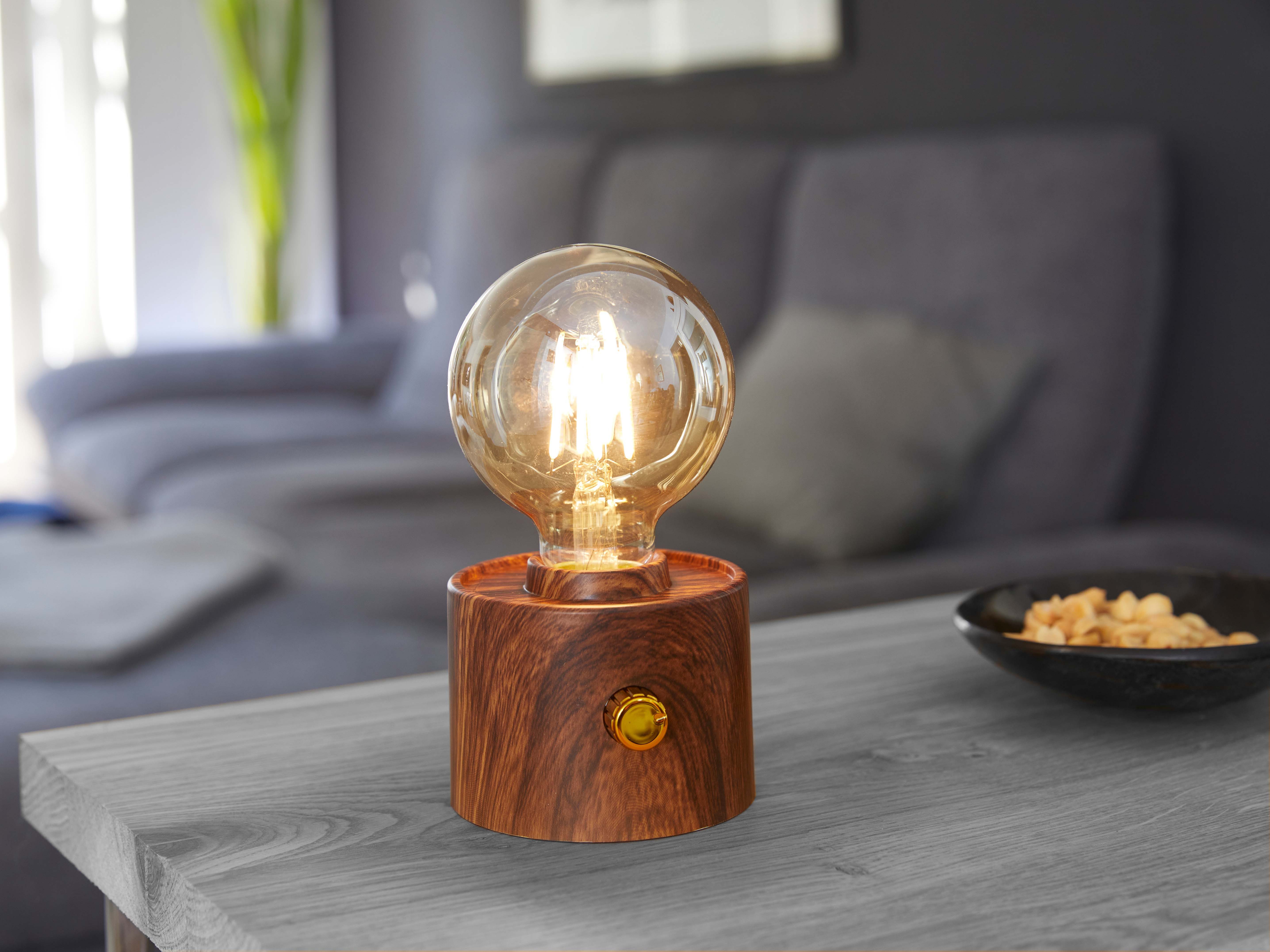 LED Nachttischlampe Vintage Akku LED Tischlampe mit USB-C dimmbar