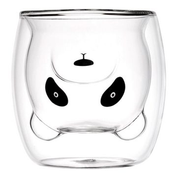 GRÄWE Glas GRÄWE Doppelwandige-Thermogläser, 245ml, 2er Set, Motiv Panda, Glas