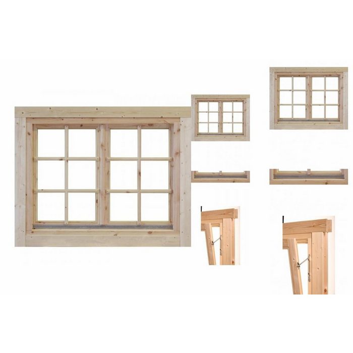 Wolff Fenster Doppel-Fenster Alina 34 ISO 34mm Holzfenster Gartenhausfenster Einbaufenster