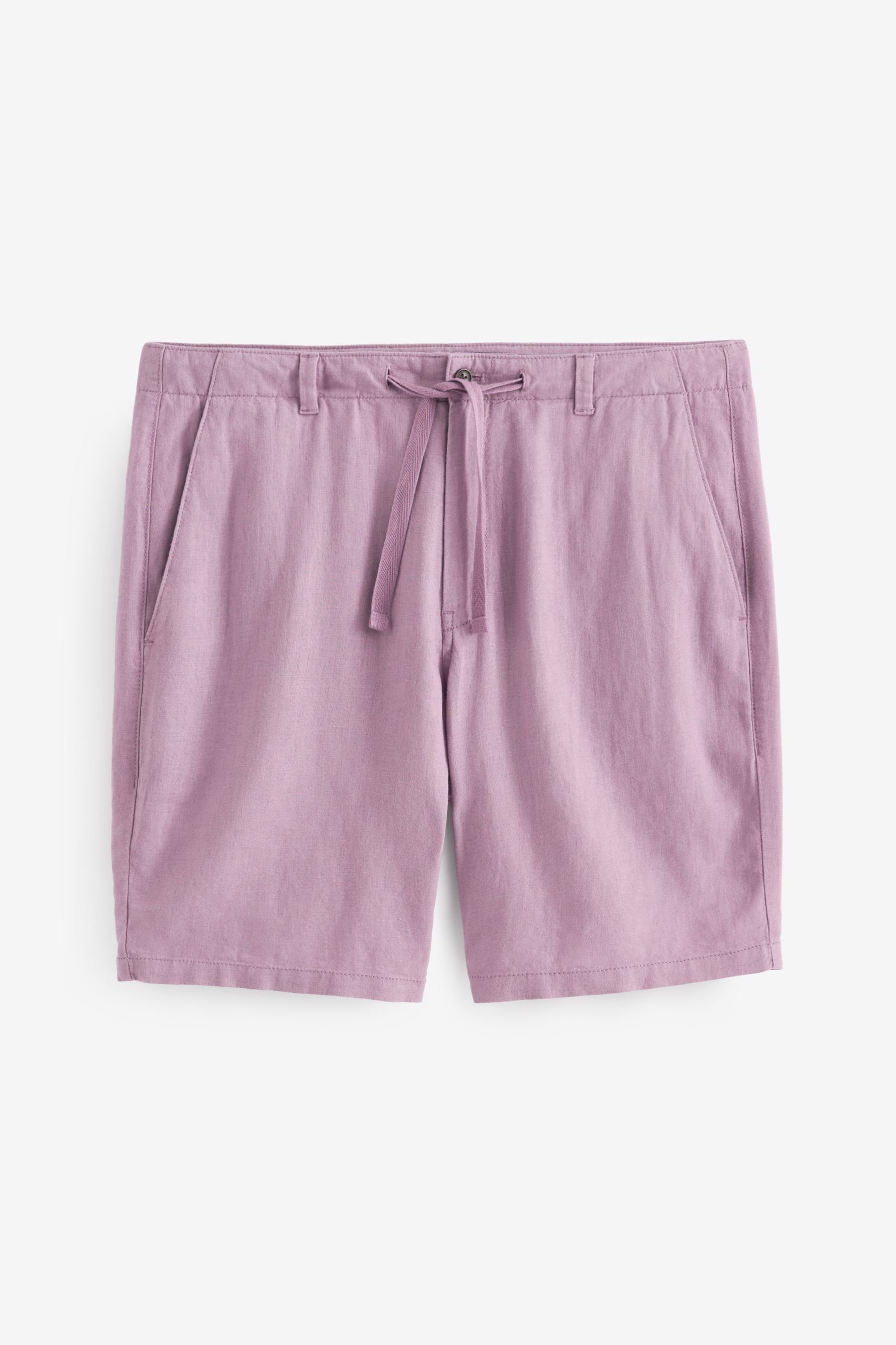 Next Shorts Hose aus Pink Gummibund mit (1-tlg) Leinengemisch