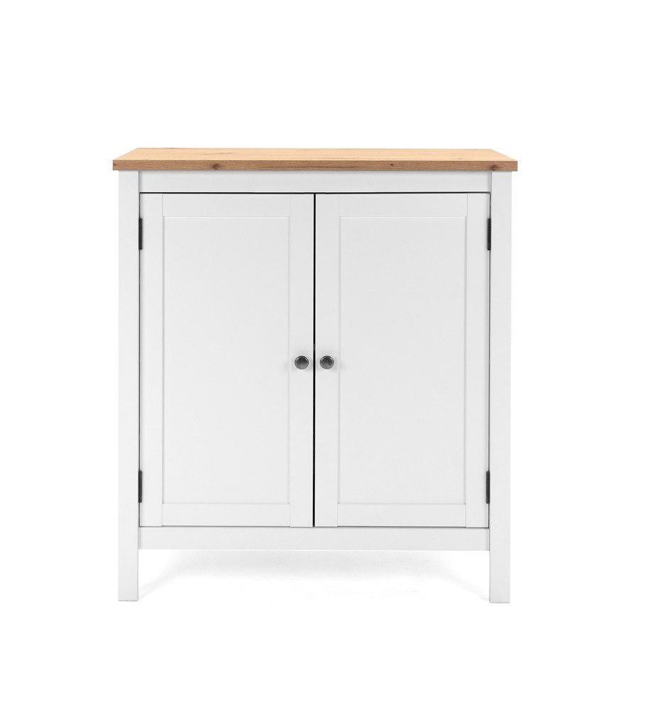 Finori Sideboard Kommode Sideboard Bergen 1, Landhausstil, weiß / Eiche Artisan