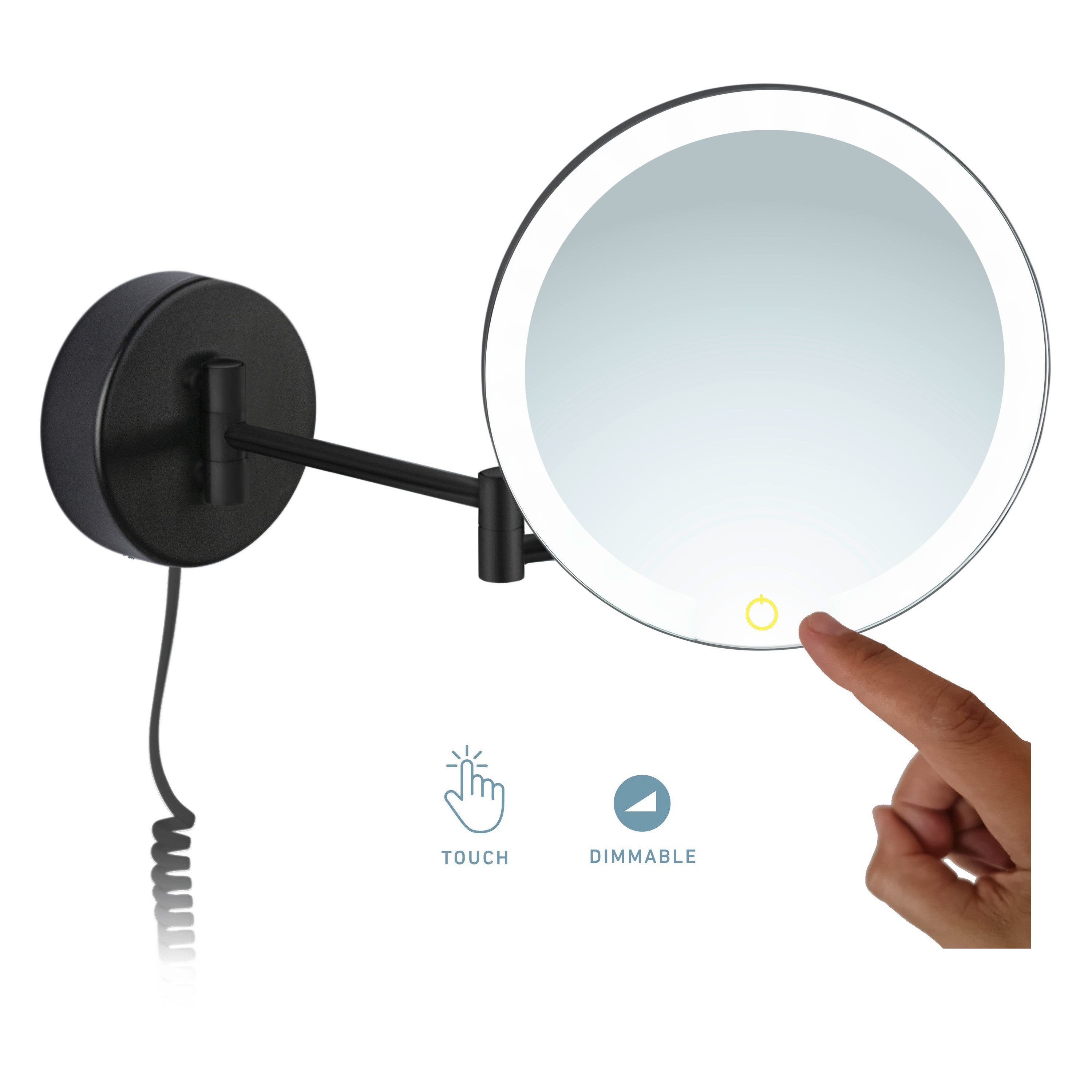 Libaro Kosmetikspiegel mit Beleuchtung und Vergrößerung RAVENNA 7-fach schw günstig online kaufen