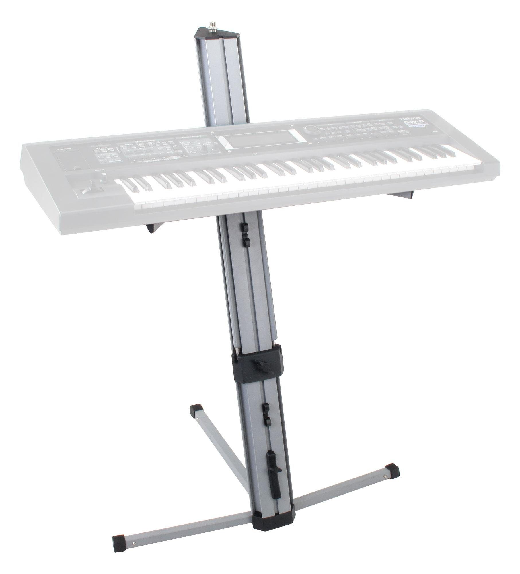 Classic Cantabile Keyboardständer KS-100 Doppel-Keyboardständer Silber, (inkl. Anschluss für Mikrofonarm), Doppel-Keyboardständer - Keyboardstativ mit 25 kg Tragkraft pro Ebene