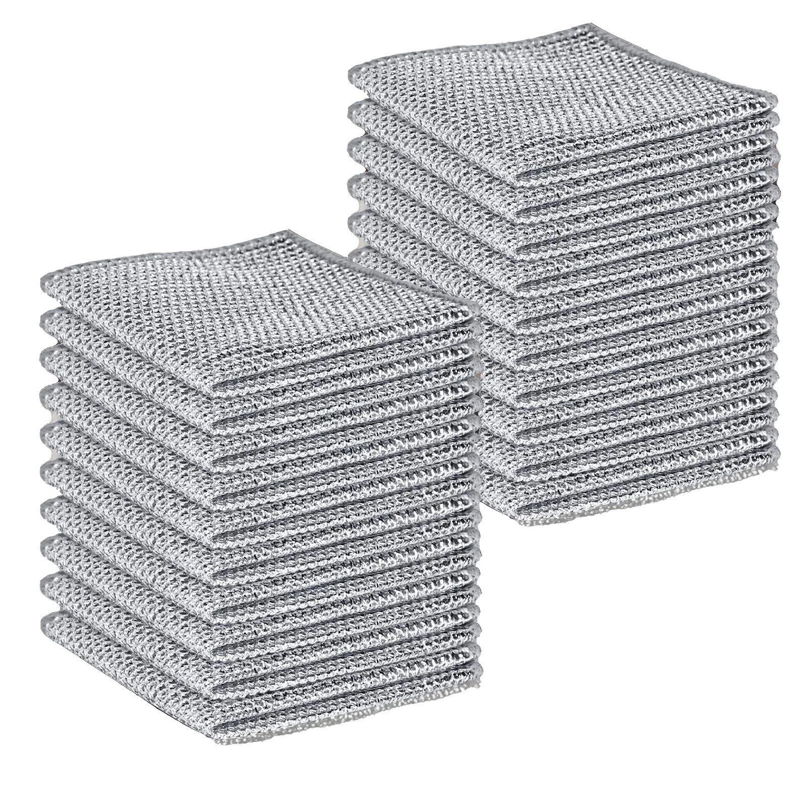 FOUORTUNATE-BEE 20Pack Stahlschwamm Putzlappen Stahlwolle Spüllappen Schwamm für Küche Reinigungstücher (Reinigungstücher und Stahlschwamm Lappen, Edelstahl Reinigungstücher, spüllappen waschbar Für Küchentuch)