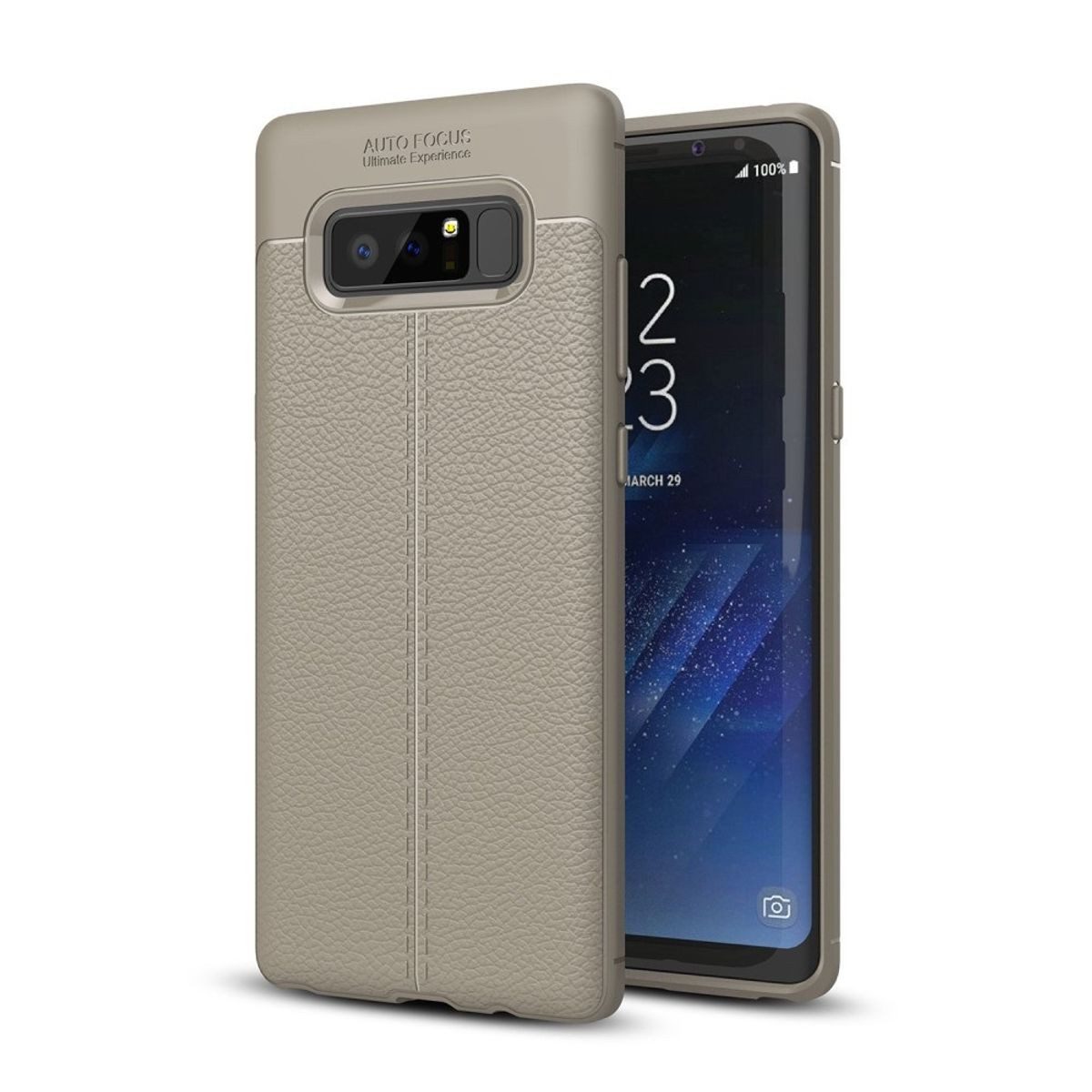 König Design Handyhülle Samsung Galaxy Note 8, Samsung Galaxy Note 8 Handyhülle Backcover Grau