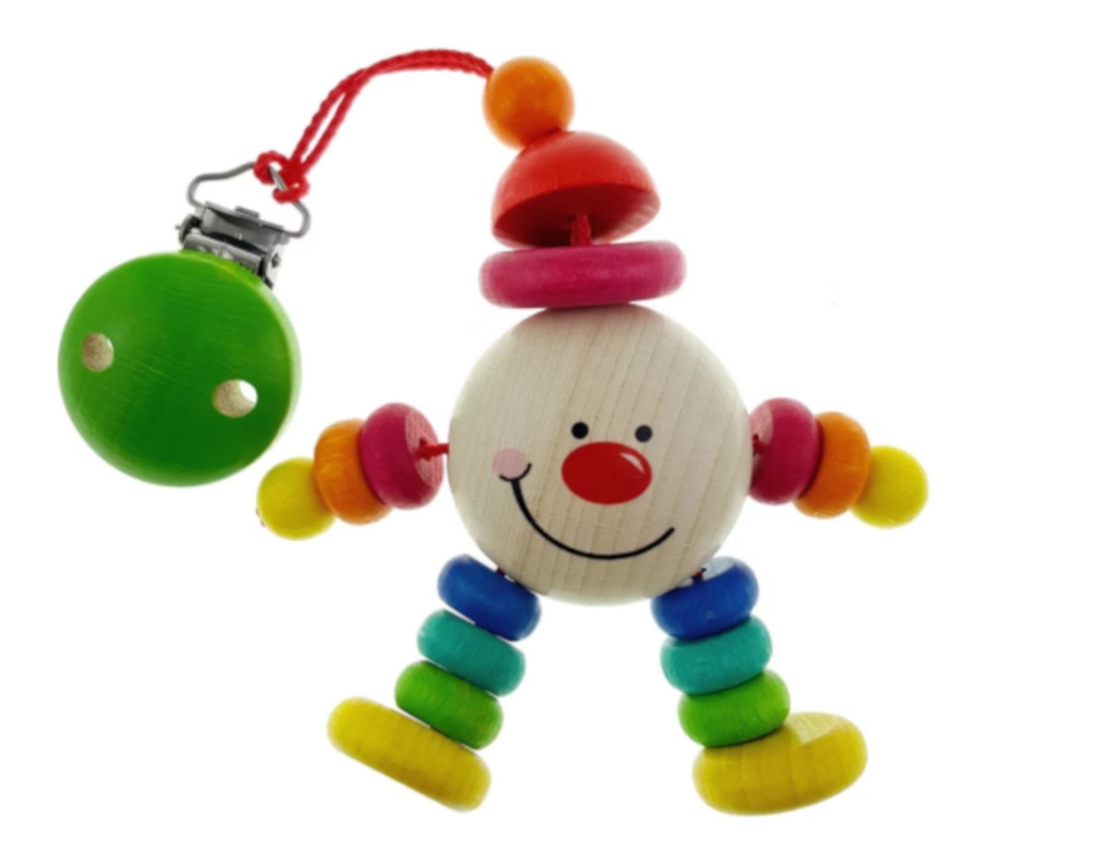 HESS SPIELZEUG Mobile Clipfigur Clown Michel aus Holz 12811, Mit Clip