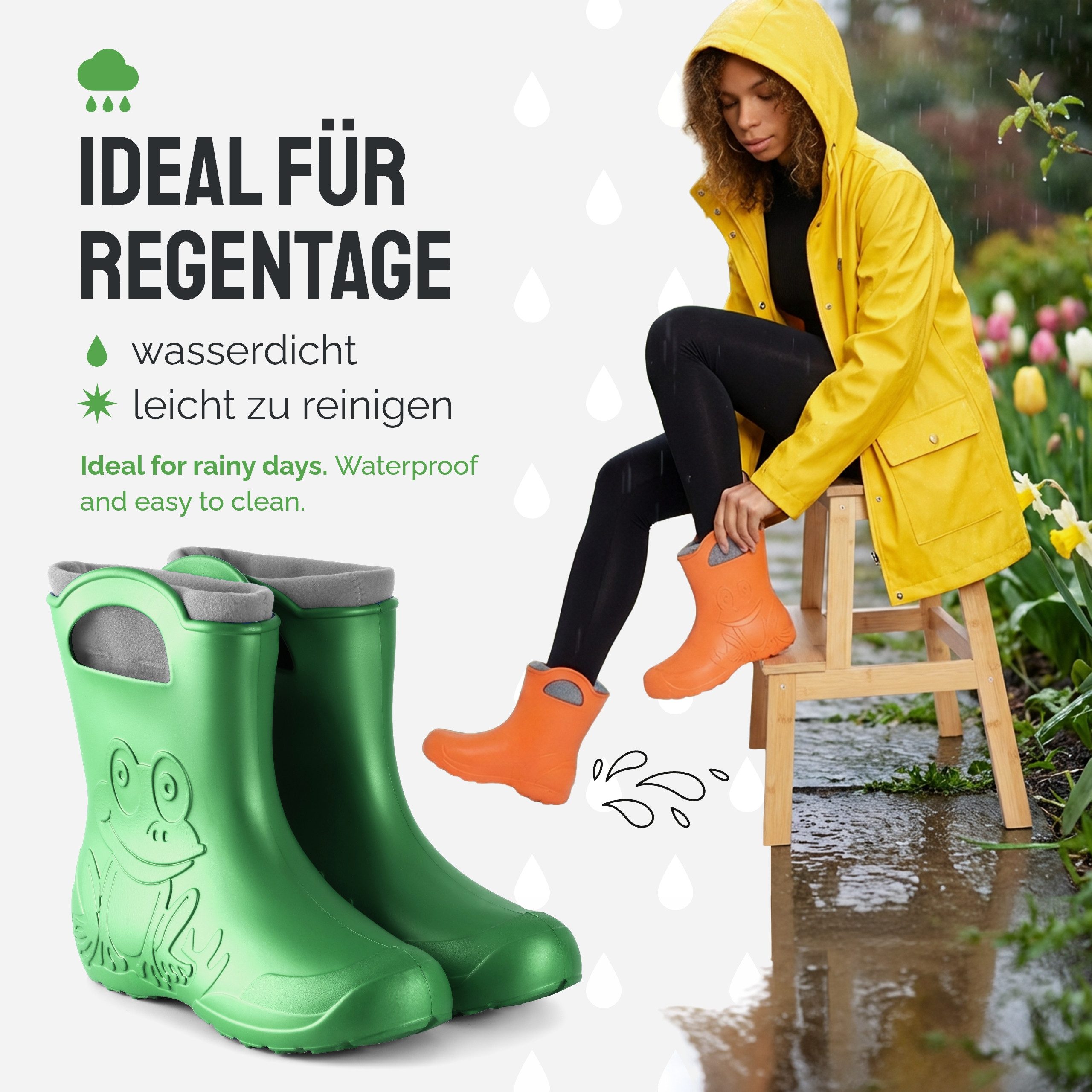 Ladeheid EVA Regenstiefel LA-CA-12 federleichte Regenschuhe Damen Gummistiefel mit herausnehmbares Innenfutter – Bild 5 von 5