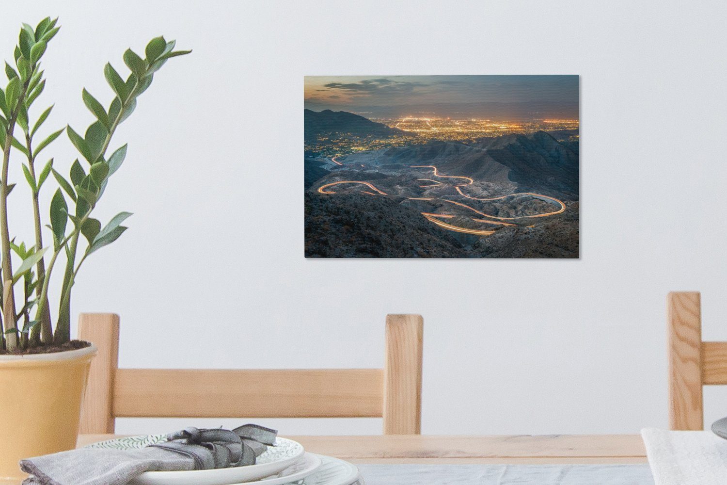 Wandbild Springs Wanddeko, OneMillionCanvasses® Coachella 30x20 Leinwandbilder, aufgenommen, cm Aufhängefertig, St), (1 Panoramafoto Leinwandbild Valley Palm vom in