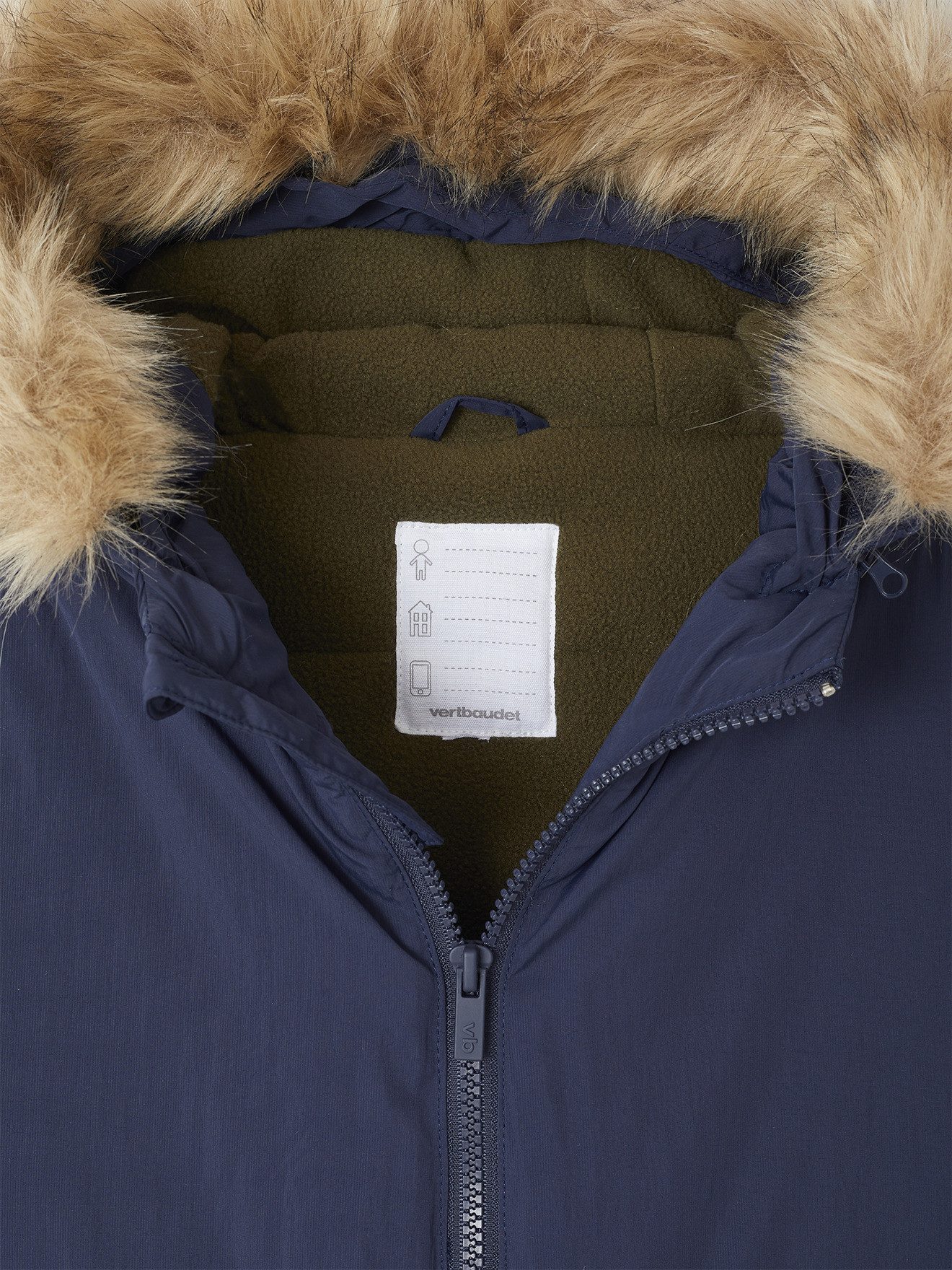 vertbaudet Parka Warme Jungen Jacke mit Kapuze und Fleecefutter, Recycling-Polyester