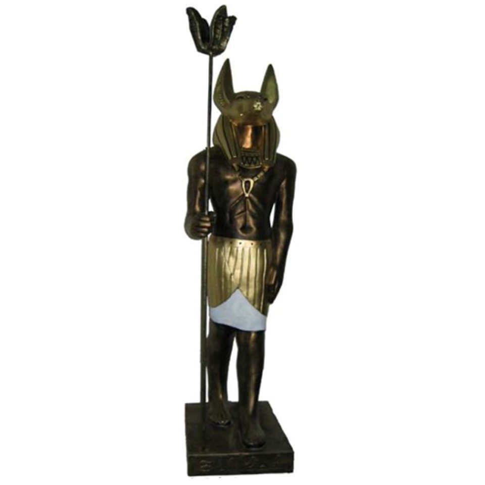 JVmoebel Skulptur Ägyptische Figur Schakal Anubis aus Kunststoff Statuen god of death Höhe 135 cm