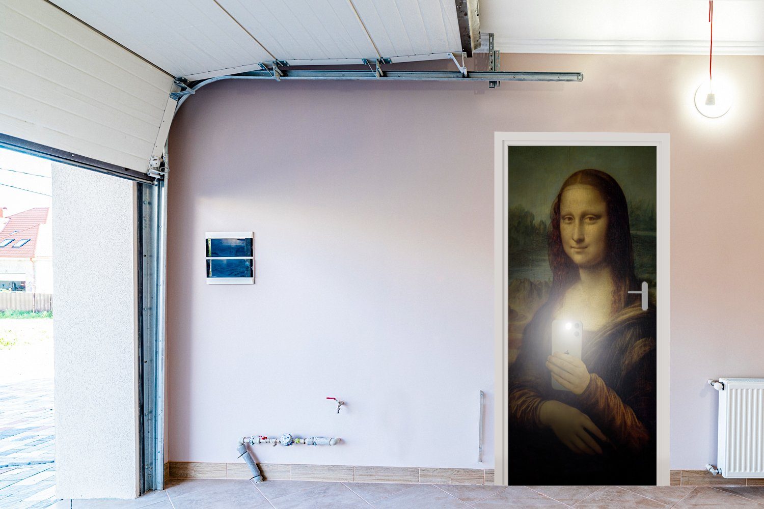 MuchoWow Türtapete Mona Lisa - - Tür, Matt, 75x205 cm Vinci St), für Türaufkleber, Telefon, bedruckt, Da (1 Fototapete