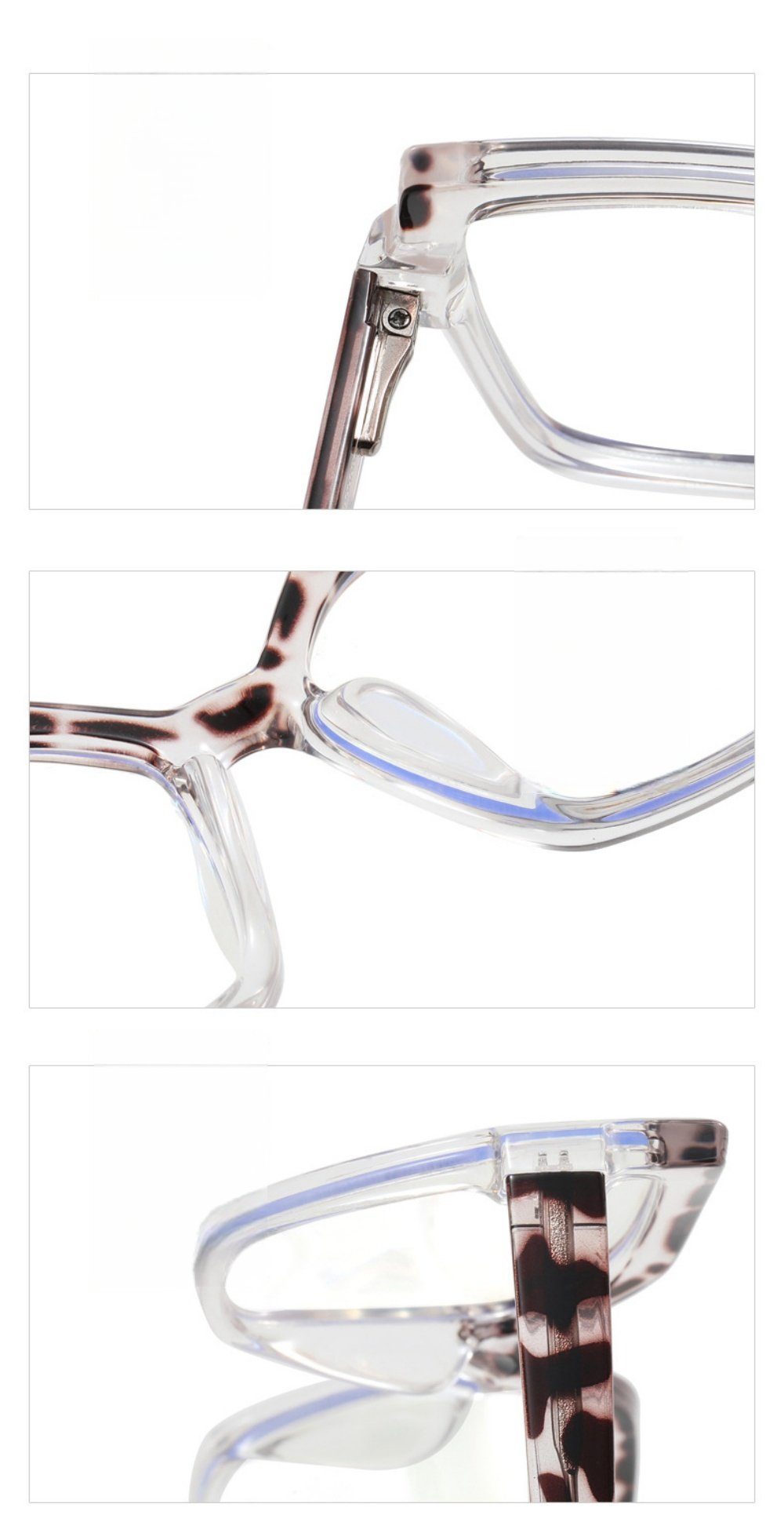 PACIEA Brille Cat Eye Farbblocking Augenbelastung Weiß Blaulichtfilter Reduzieren