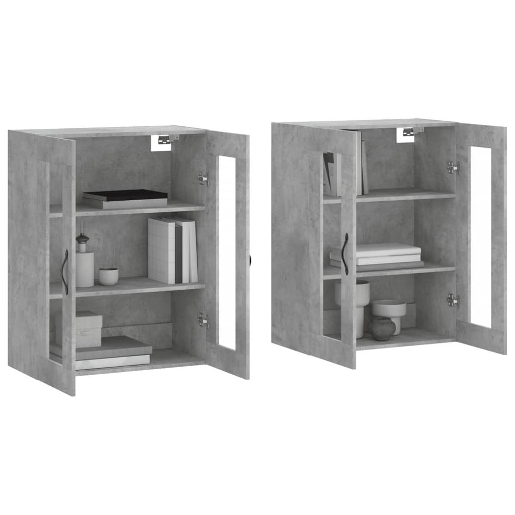 vidaXL Sideboard Wandschränke 2 Stk. Betongrau günstig online kaufen