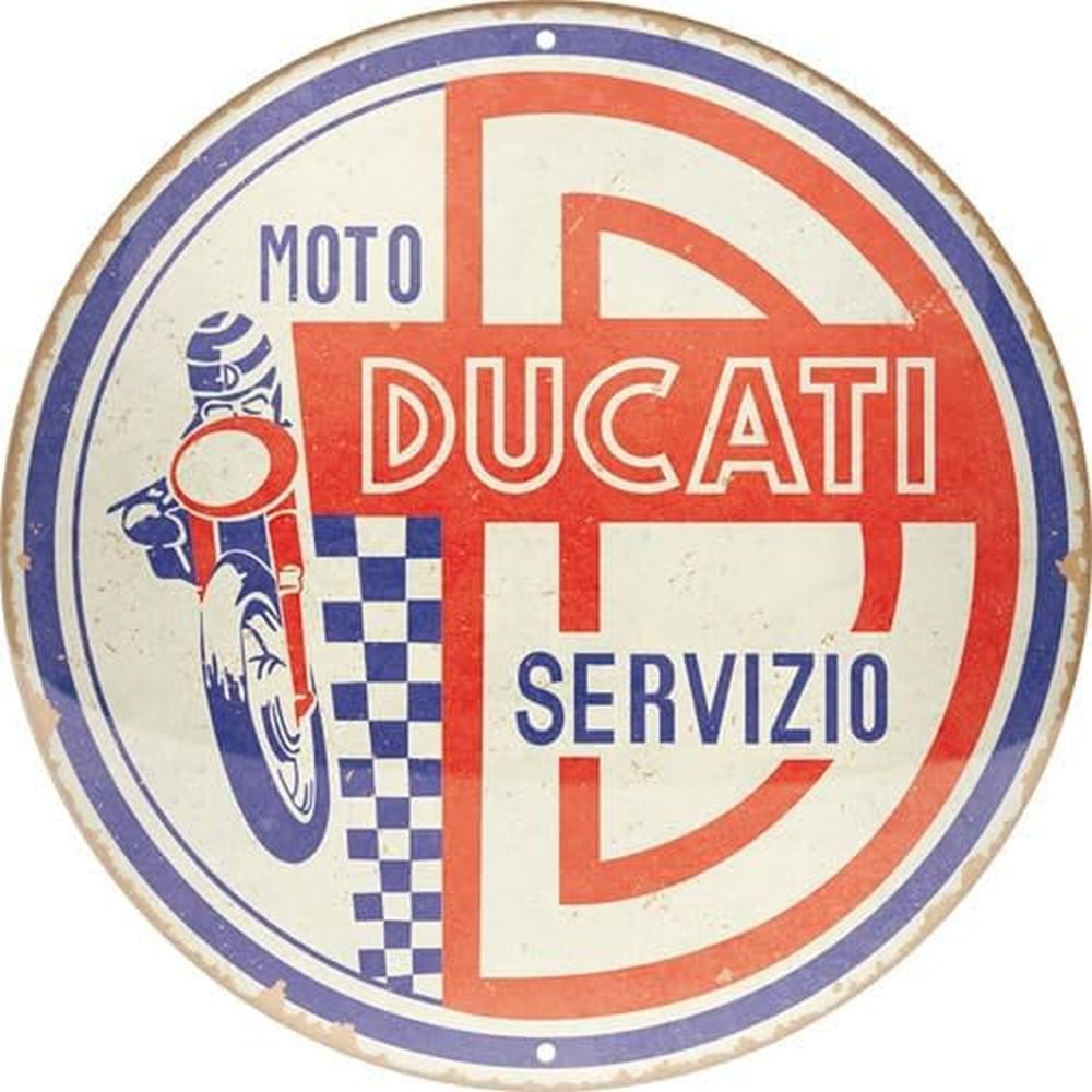 Nostalgic-Art Metallschild Blechschild 35 cm Rund - Ducati – Moto Servizio