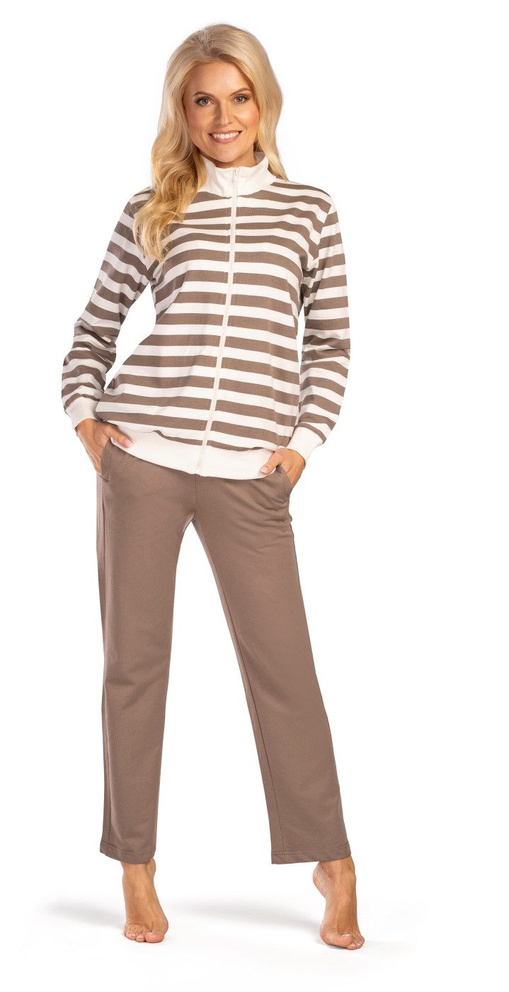 Consult-Tex Hausanzug Damen Hausanzug Homewear Suit (Spar-Set, 1 Stück) Freizeitanzug / Hausanzug mit Streifenmuster
