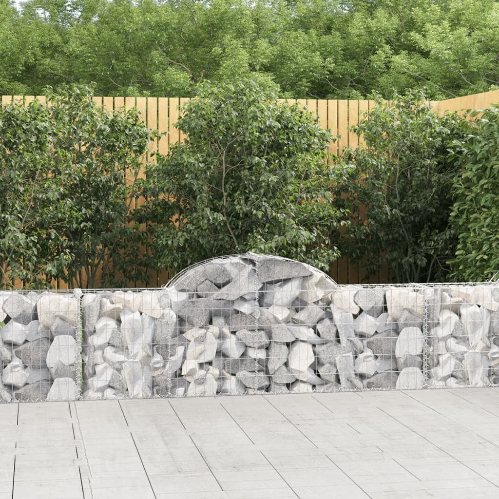 DOTMALL Gabionenzaun Gabionen mit Hochbogen 20 Stk. 200x30x60/80 cm Verzinktes Eisen