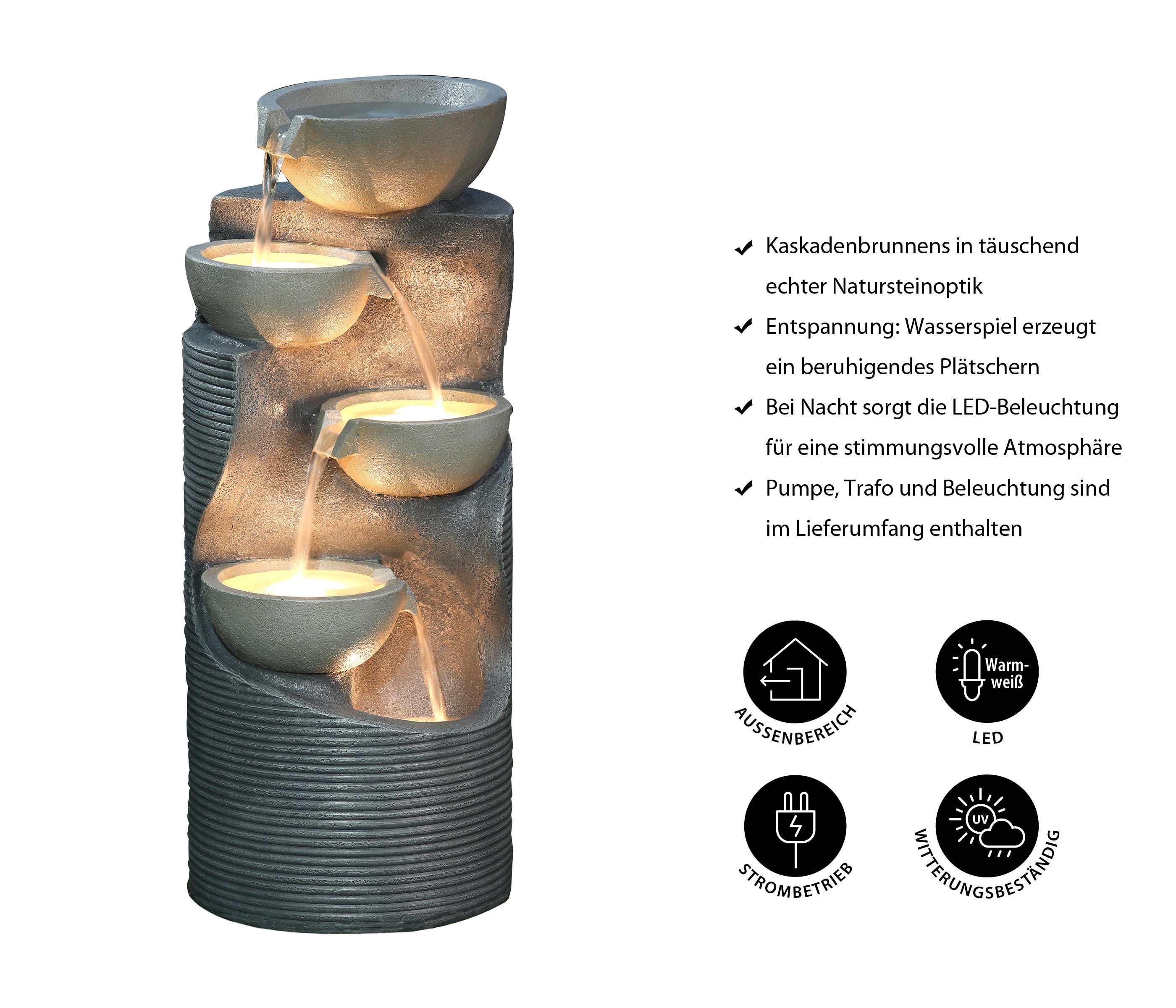 Dehner Gartenbrunnen Salo mit LED, 81 günstig online kaufen