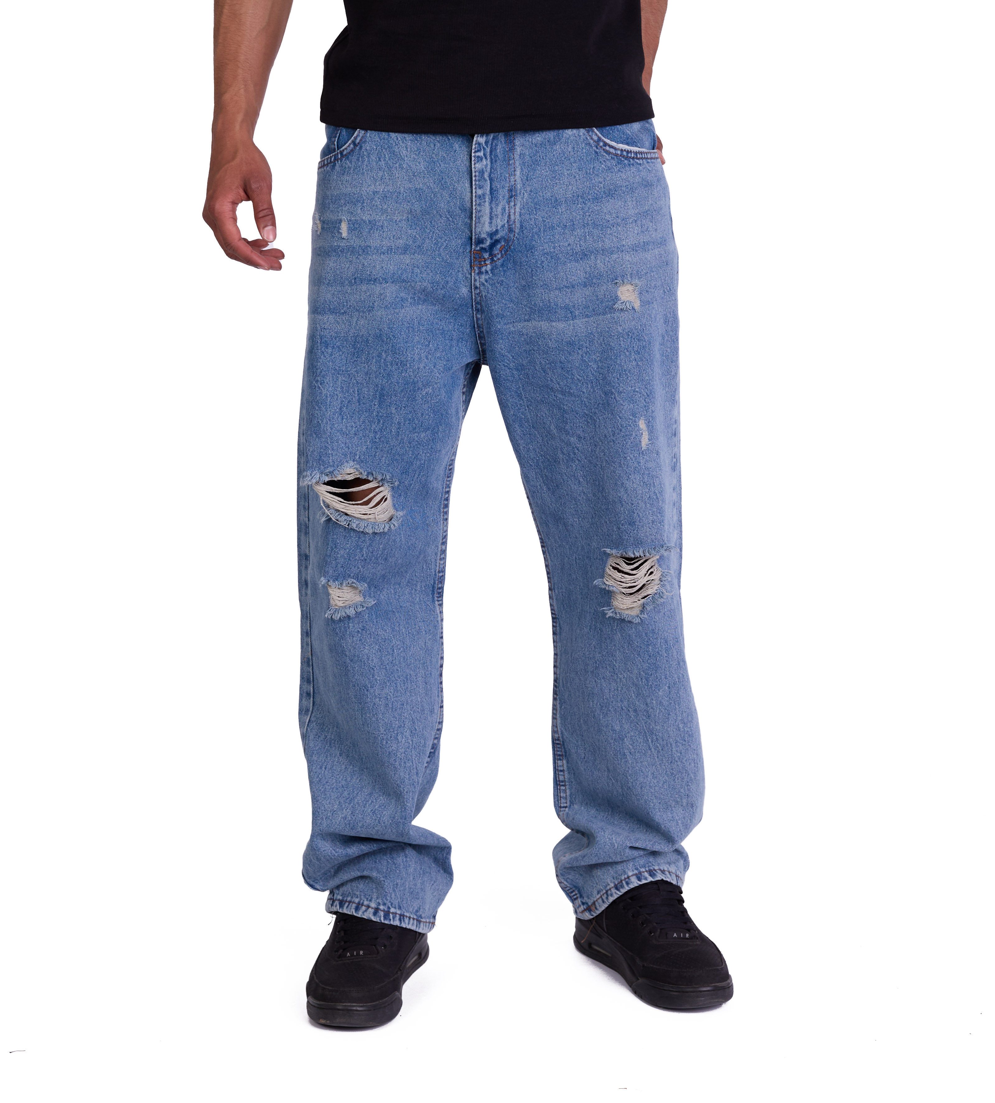 Denim Distriqt Loose-fit-Jeans Destroyed Herren Baggy günstig online kaufen