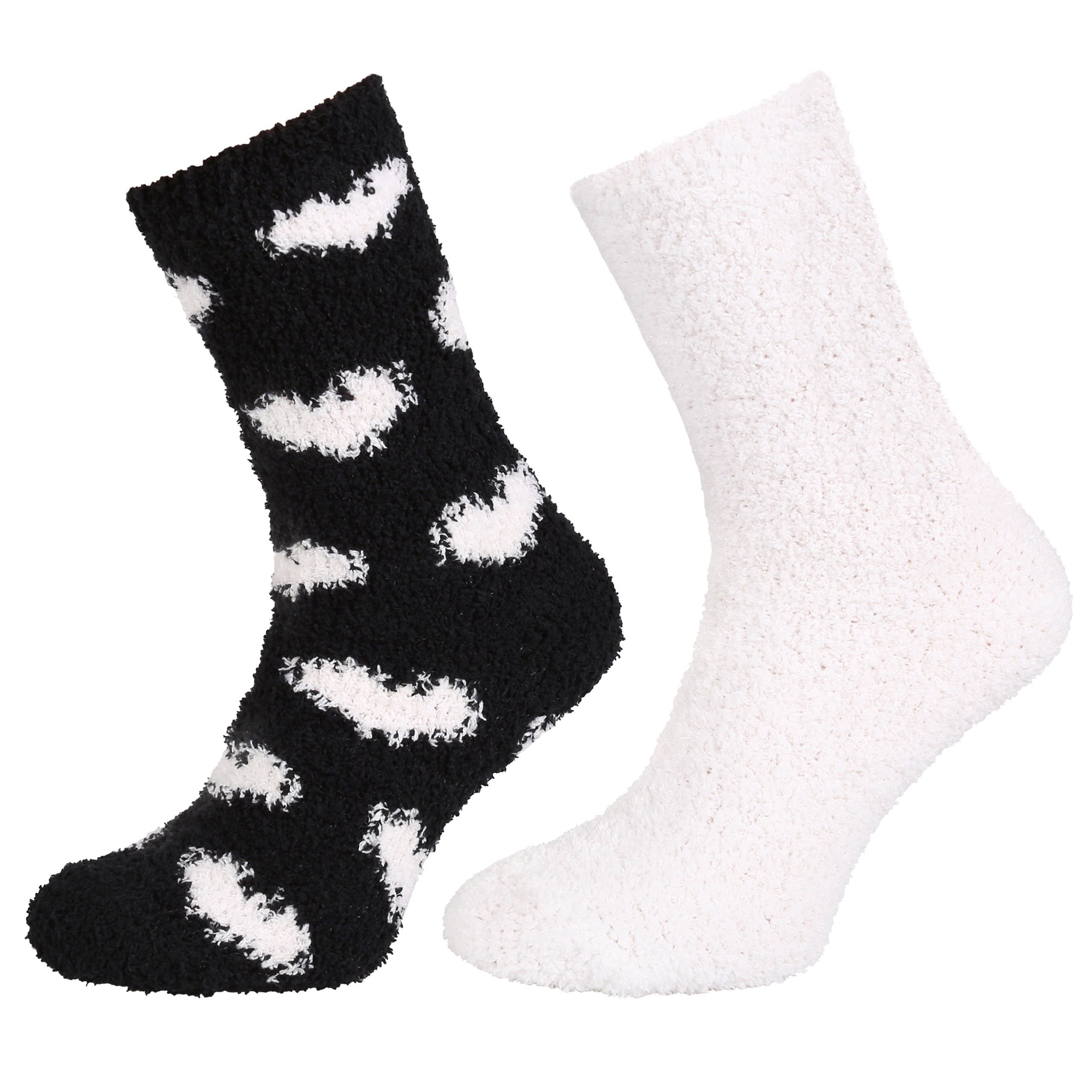 Sarcia.eu Haussocken Doppelset Schwarz-weiße, dicke Socken