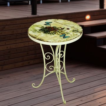 etc-shop Gartentisch, 2x Beistell Tisch Bistro Blumen Terrassen Außen Möbel