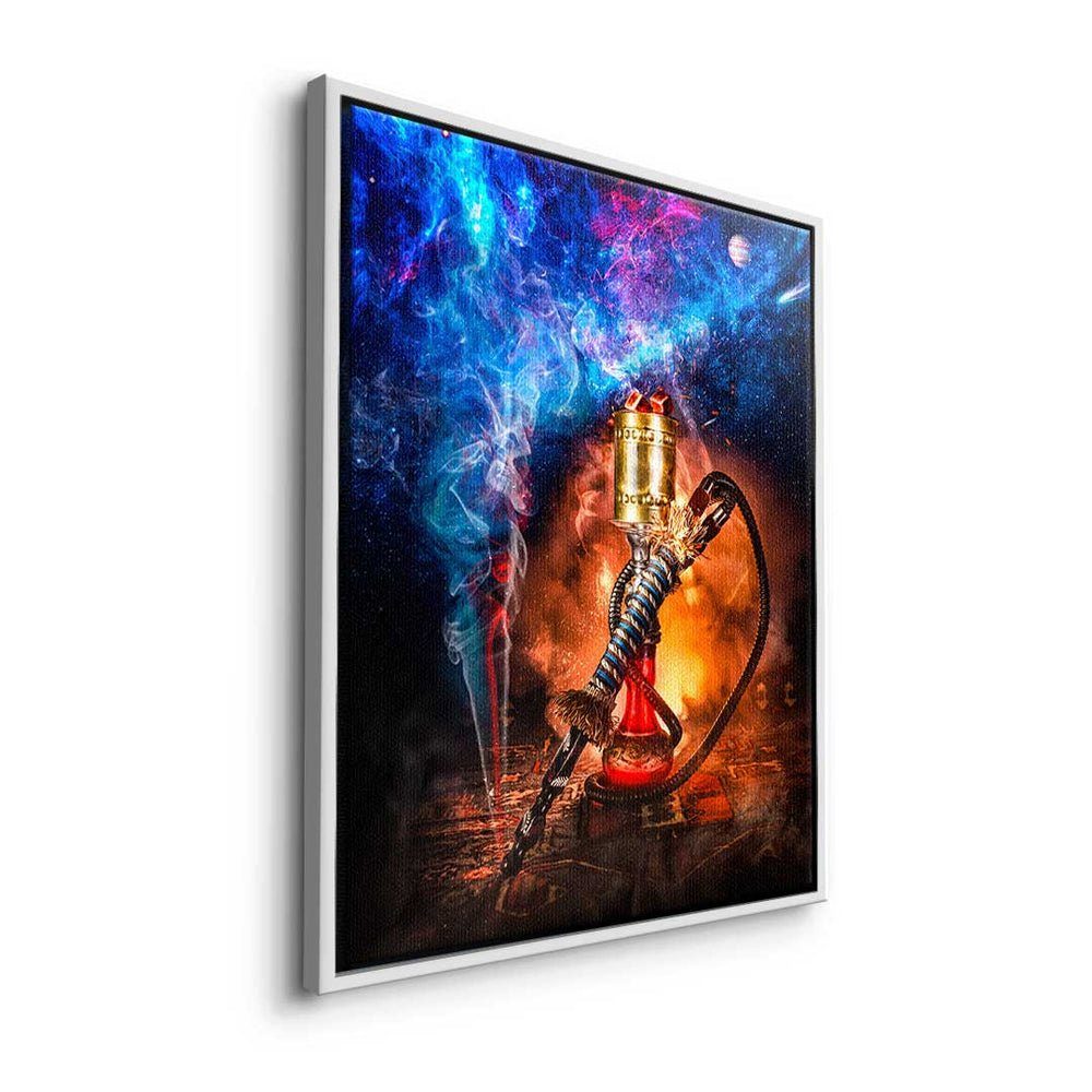 Rahmen - Galaxy Premium Mindset Art Shisha Leinwandbild - Leinwandbild, Pop - schwarzer DOTCOMCANVAS®