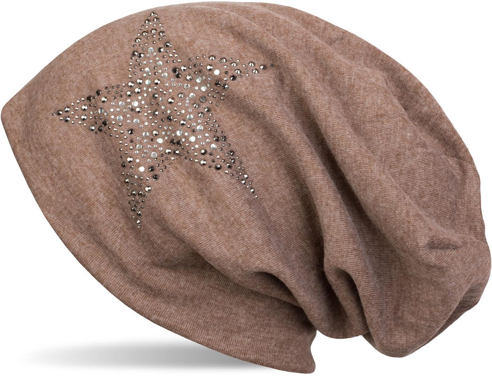 Beanie Beanie Mütze mit Strass Nieten Stern
