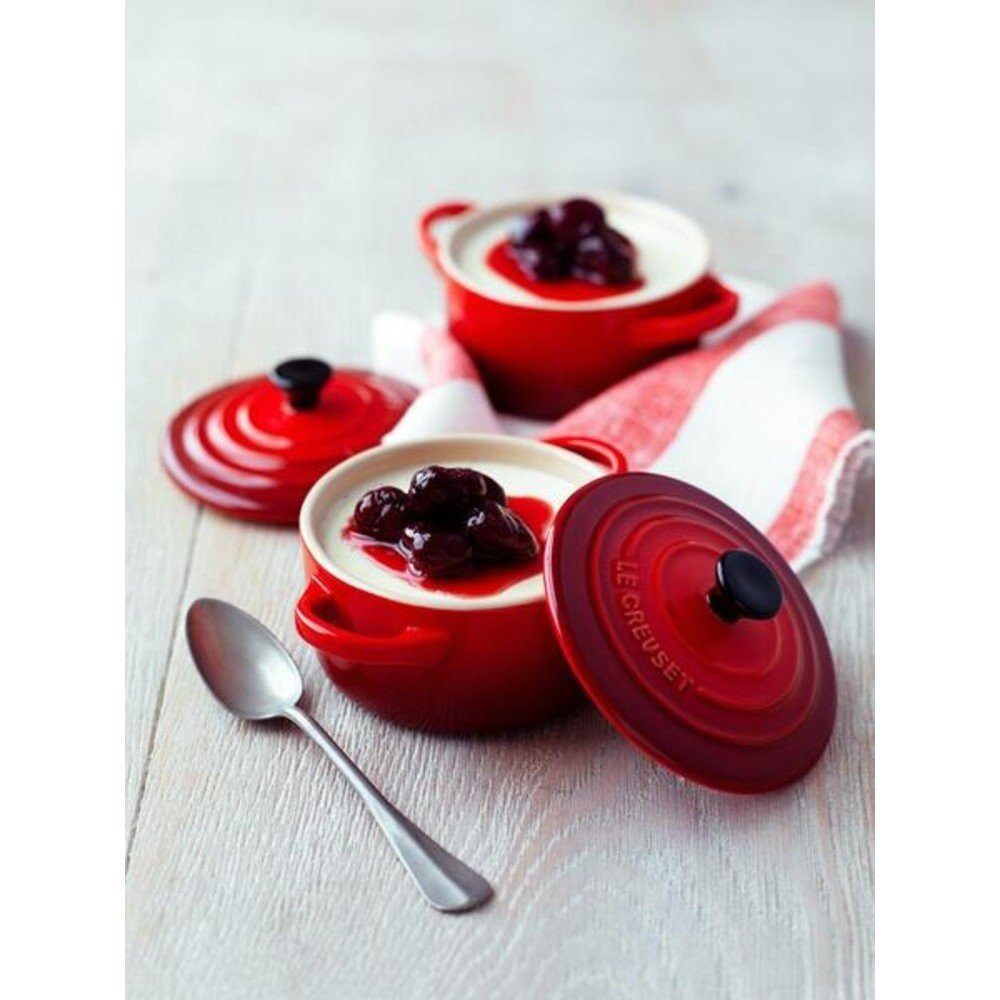 LE CREUSET Auflaufform Mini Cocotte 10,5cm kirschrot Steinzeug, Steinzeug, Mini-Cocotte, Auflaufform, Schälchen, für 1 Portion, Made in France
