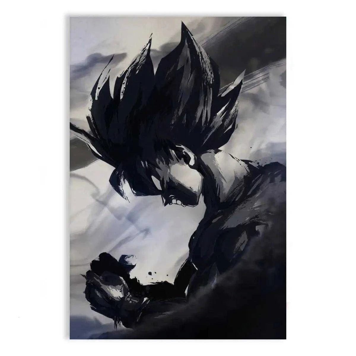 SimpleCanvas Wandbild Goku Black and White - Dragon Ball - Anime Leinwandbi günstig online kaufen