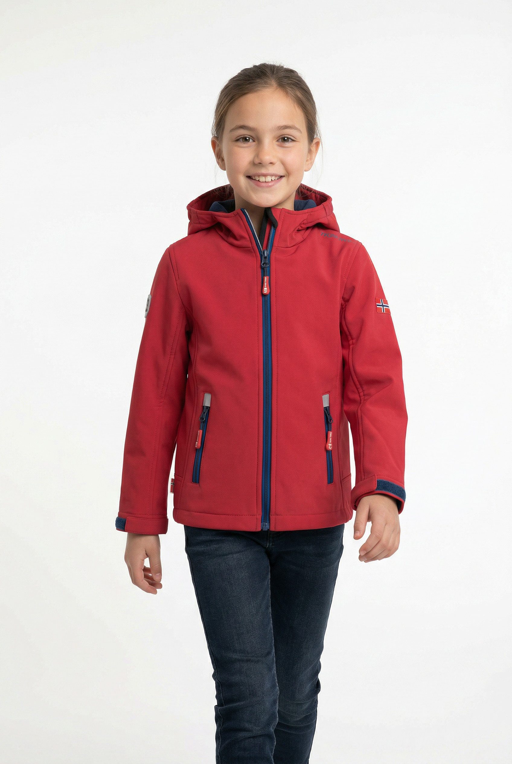 TROLLKIDS Softshelljacke Kids Trollfjord Jacket Langarm-Design, mit Reißverschluss, wärmeisolierend