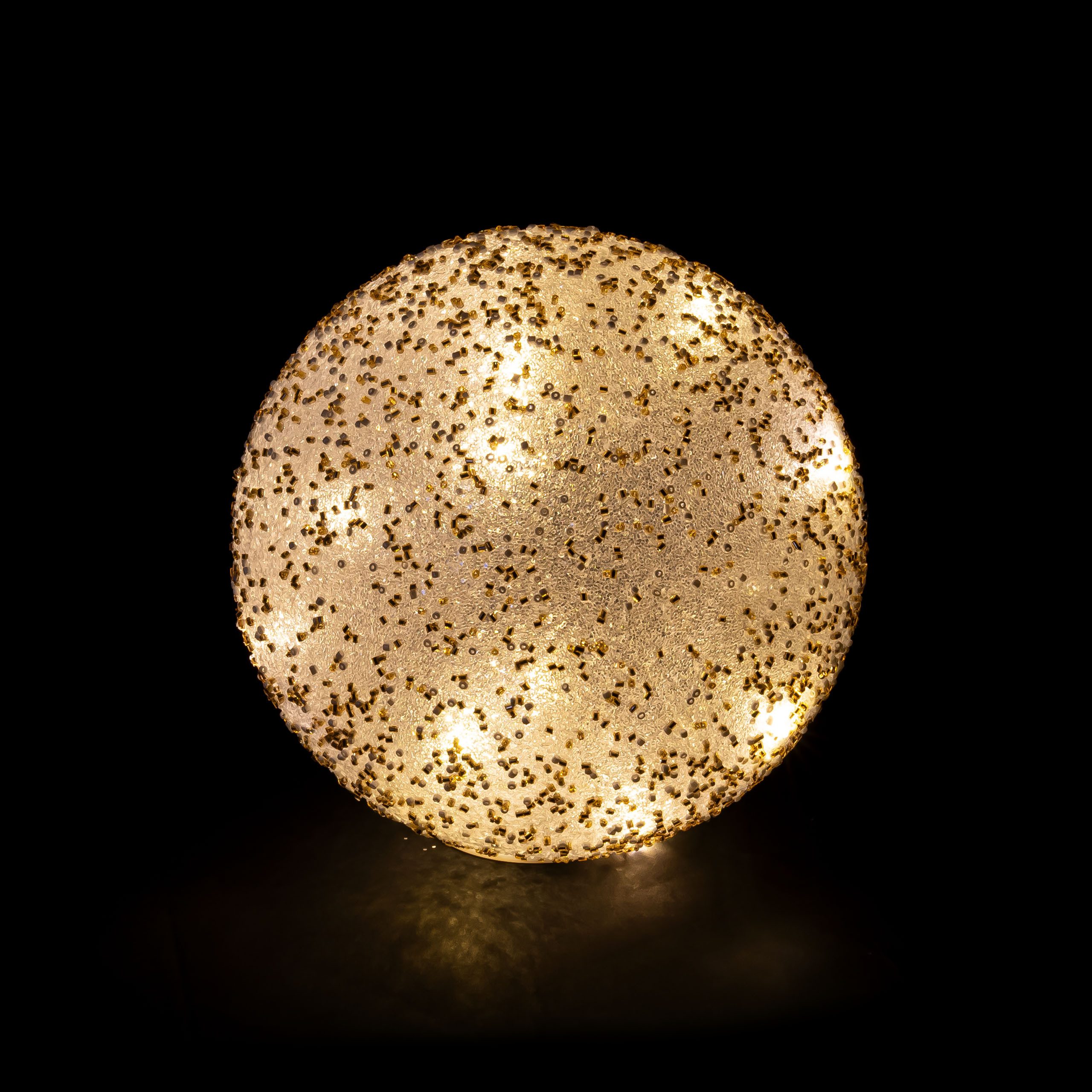kamelshopping Weihnachtsbaumkugel Deko Kugel aus Glas mit Draht-Lichterkette als Beleuchtung, verschiedene Modelle, Echtglas, warm-weißes Licht, batteriebetrieben