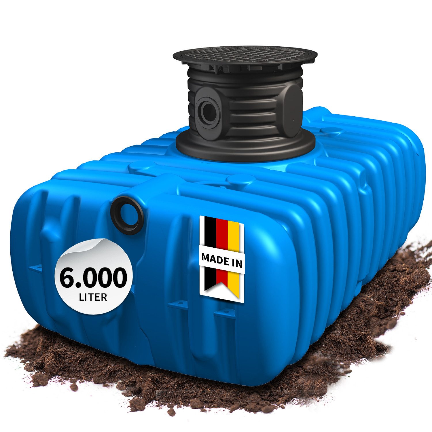 4rain Wasserreservoir FLAT S Flachtank 6000 Liter inkl. Schachtverlängerung, 6000 l