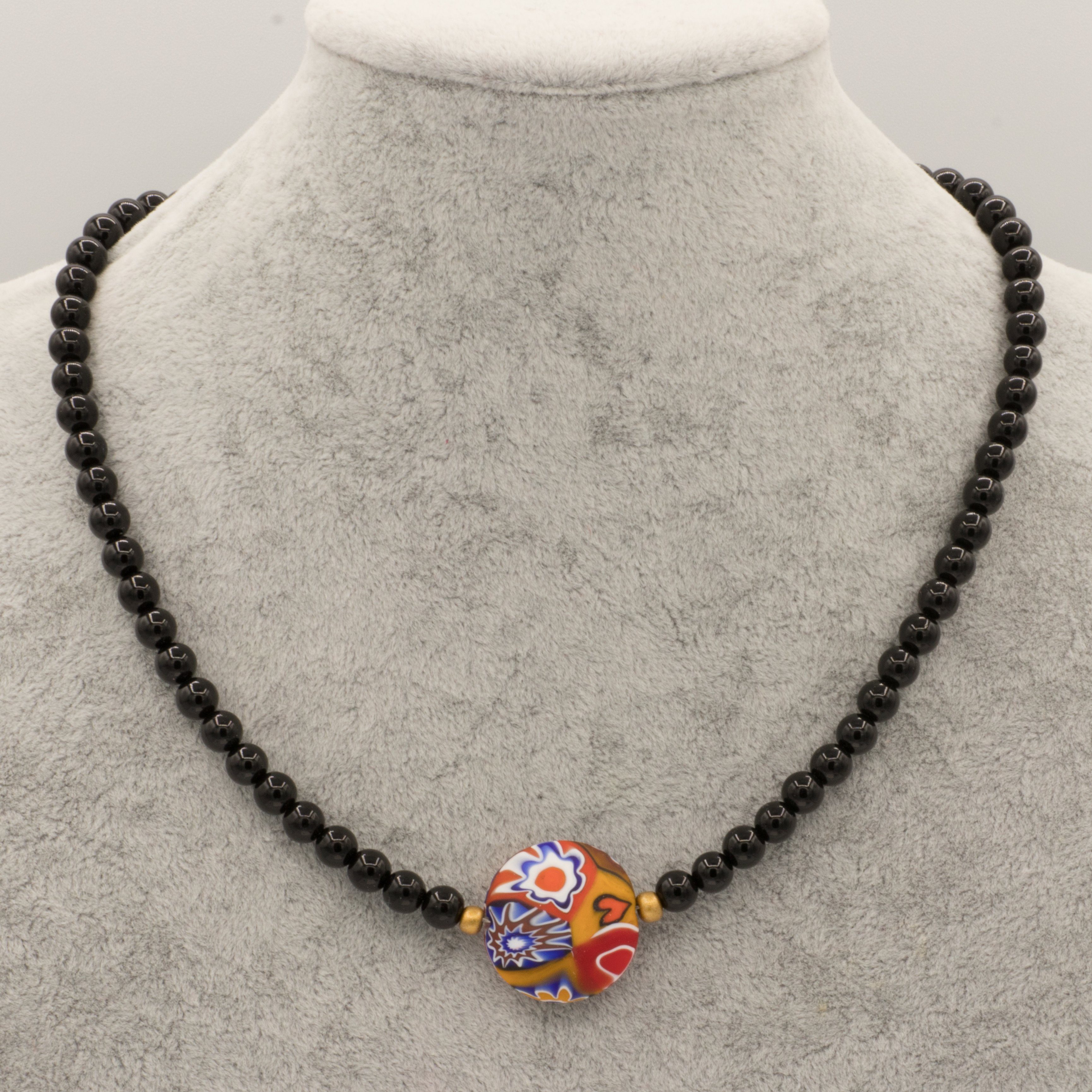 Perlenkette Kette mit Murano Glas Mosaik günstig online kaufen