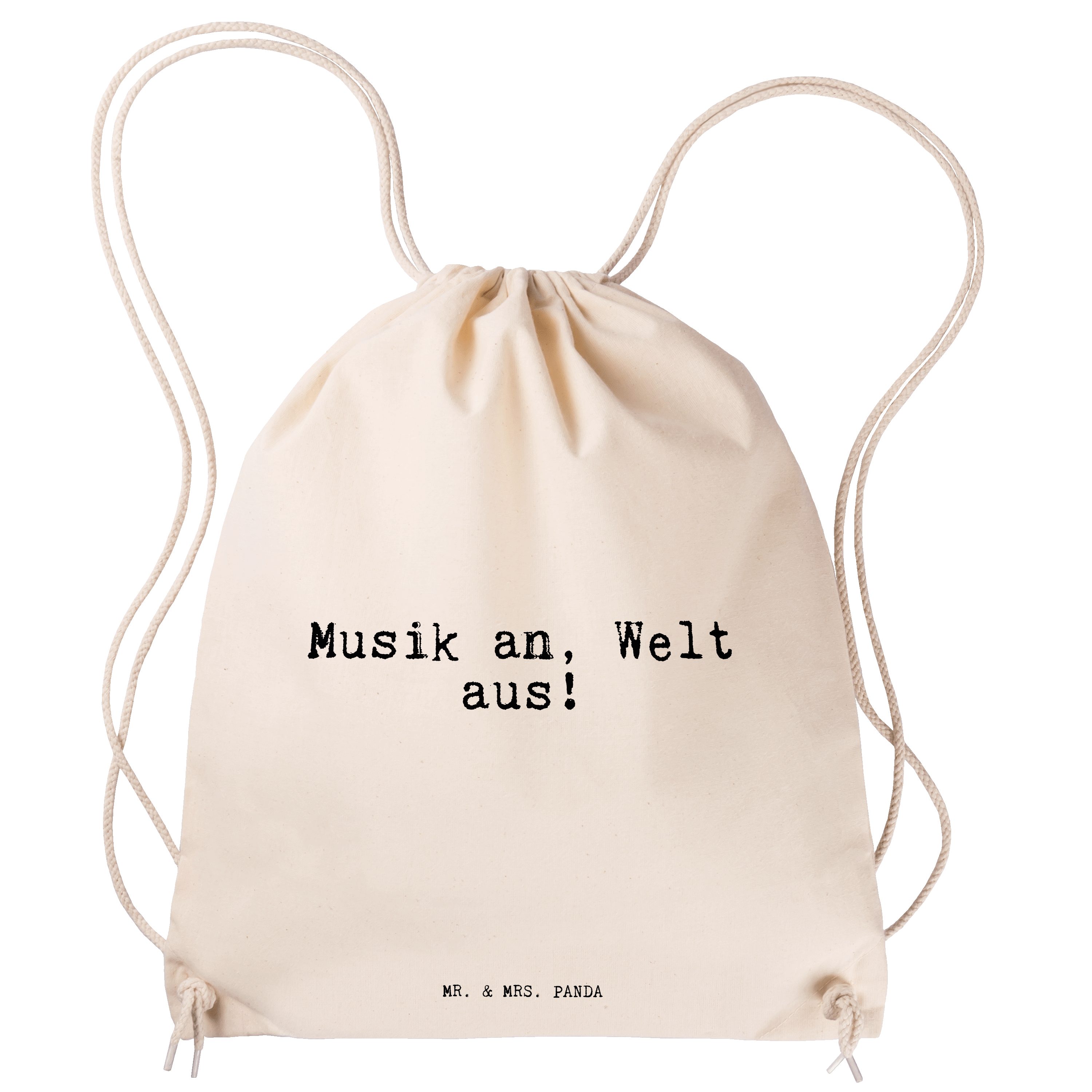Mr. & Mrs. Panda an, - Musik Welt (1-tlg) Geschenk, aus!... Transparent Sporttasche Hören, - Sporttasche